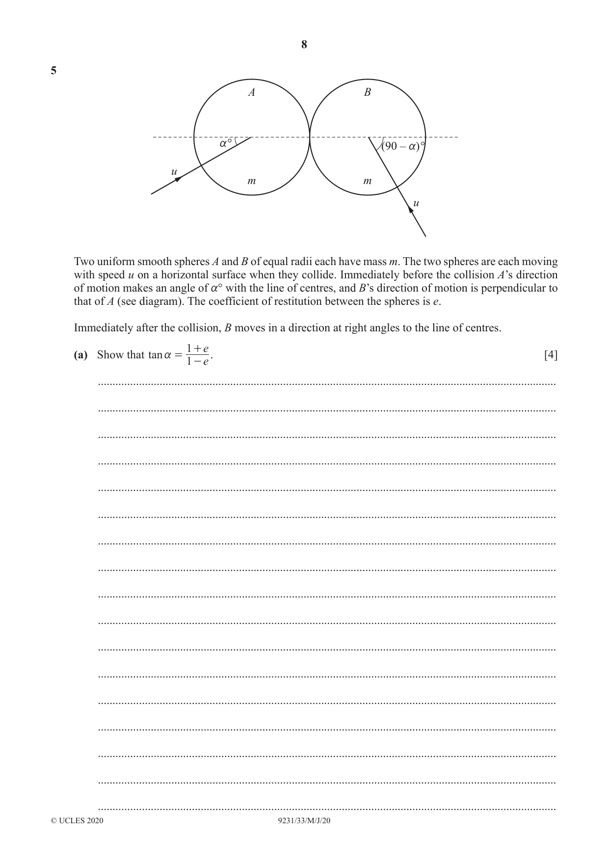 Cambridge A Level Mathematics - Further 9231 2020 May/June Paper 3 · Variant 3 question paper, page 8 of 16