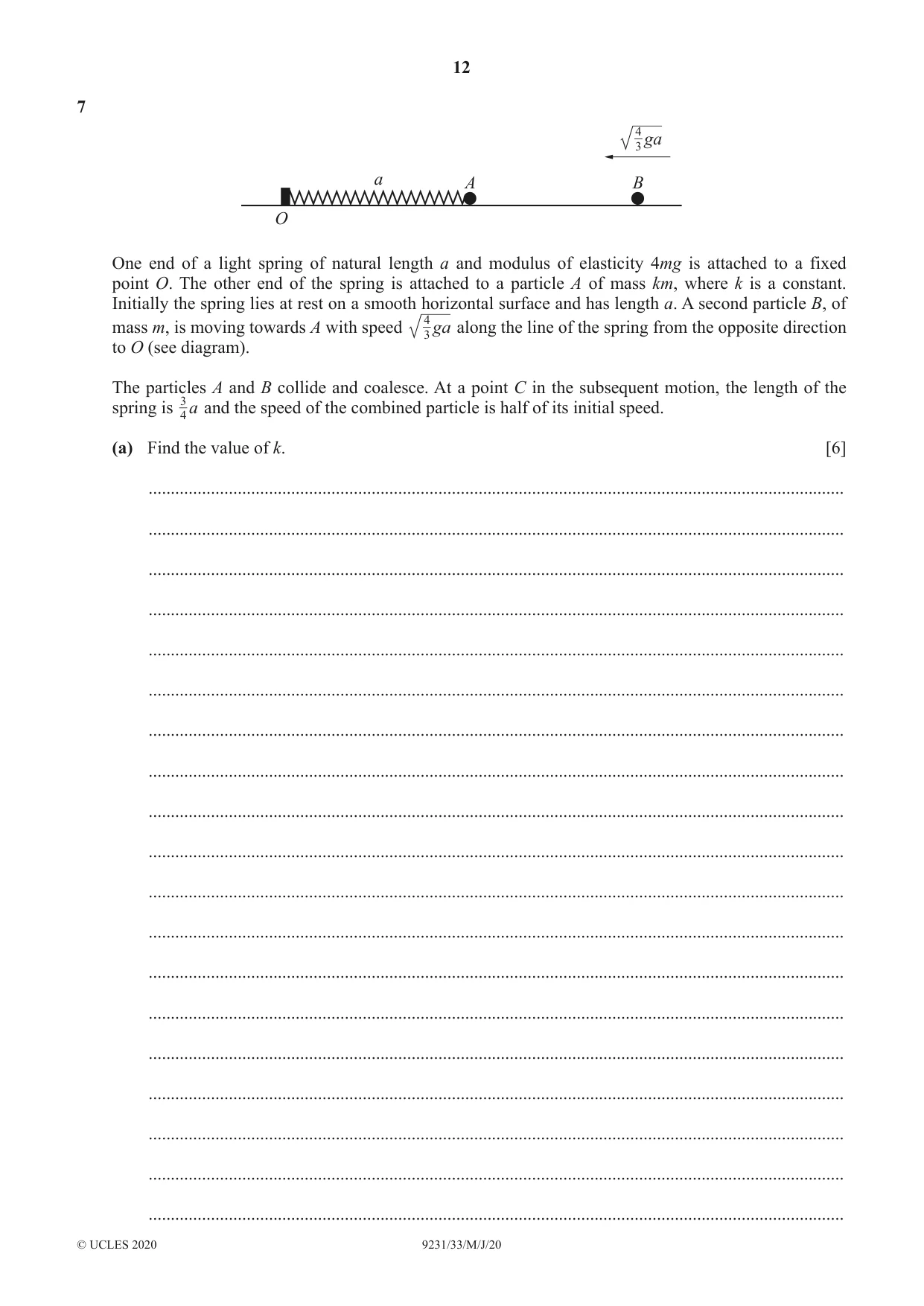 Cambridge A Level Mathematics - Further 9231 2020 May/June Paper 3 · Variant 3 question paper, page 12 of 16