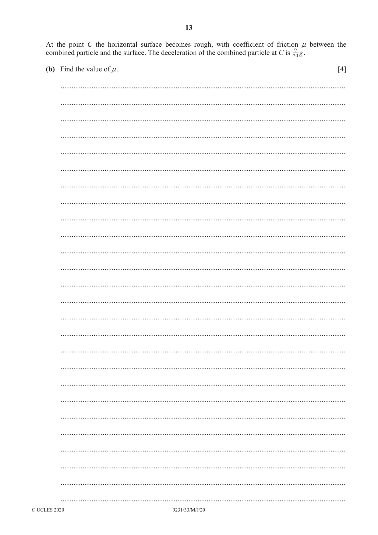 Cambridge A Level Mathematics - Further 9231 2020 May/June Paper 3 · Variant 3 question paper, page 13 of 16