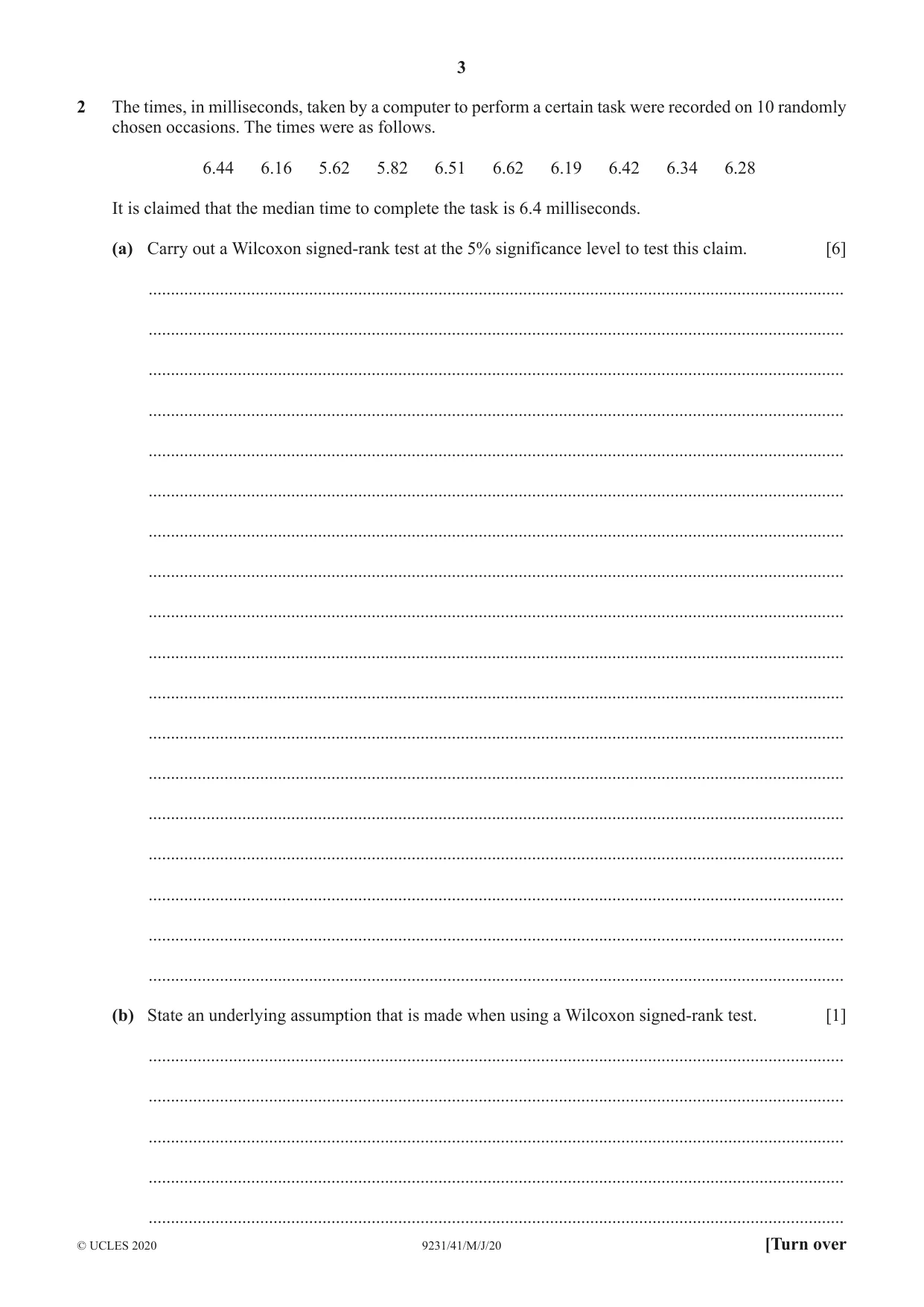 Cambridge A Level Mathematics - Further 9231 2020 May/June Paper 4 · Variant 1 question paper, page 3 of 12