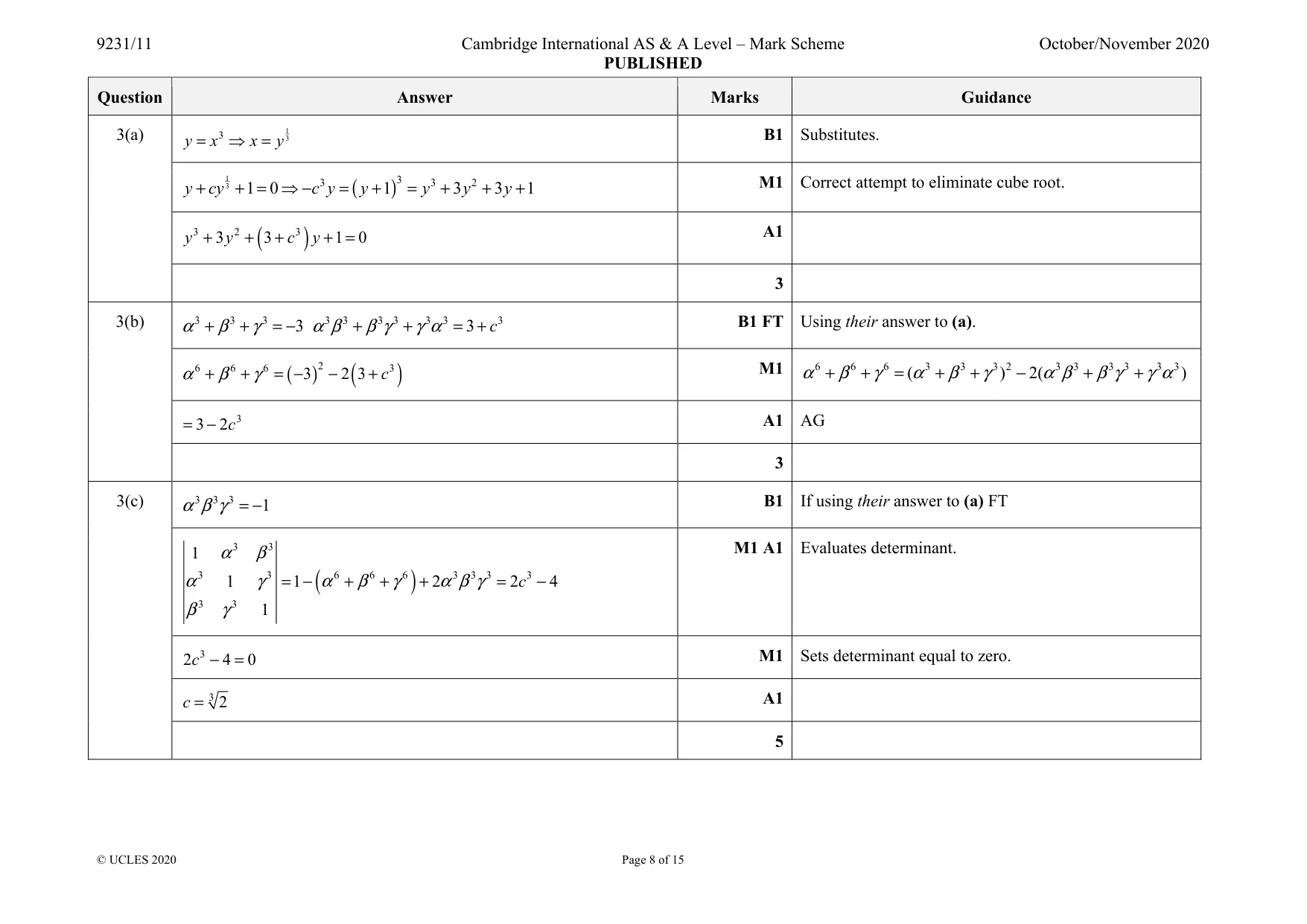 Mark scheme, page 8 of 15