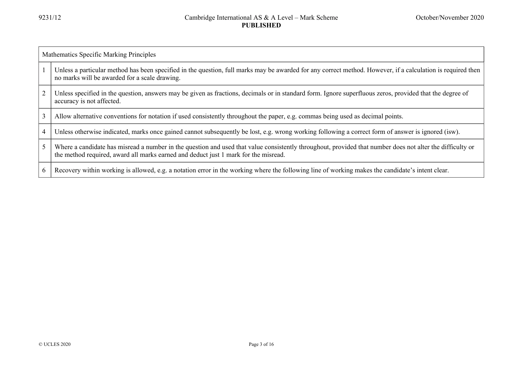 Mark scheme, page 3 of 16