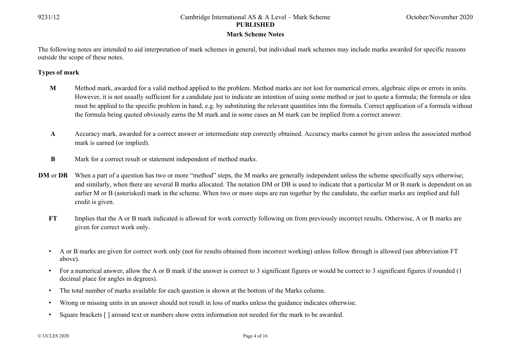 Mark scheme, page 4 of 16