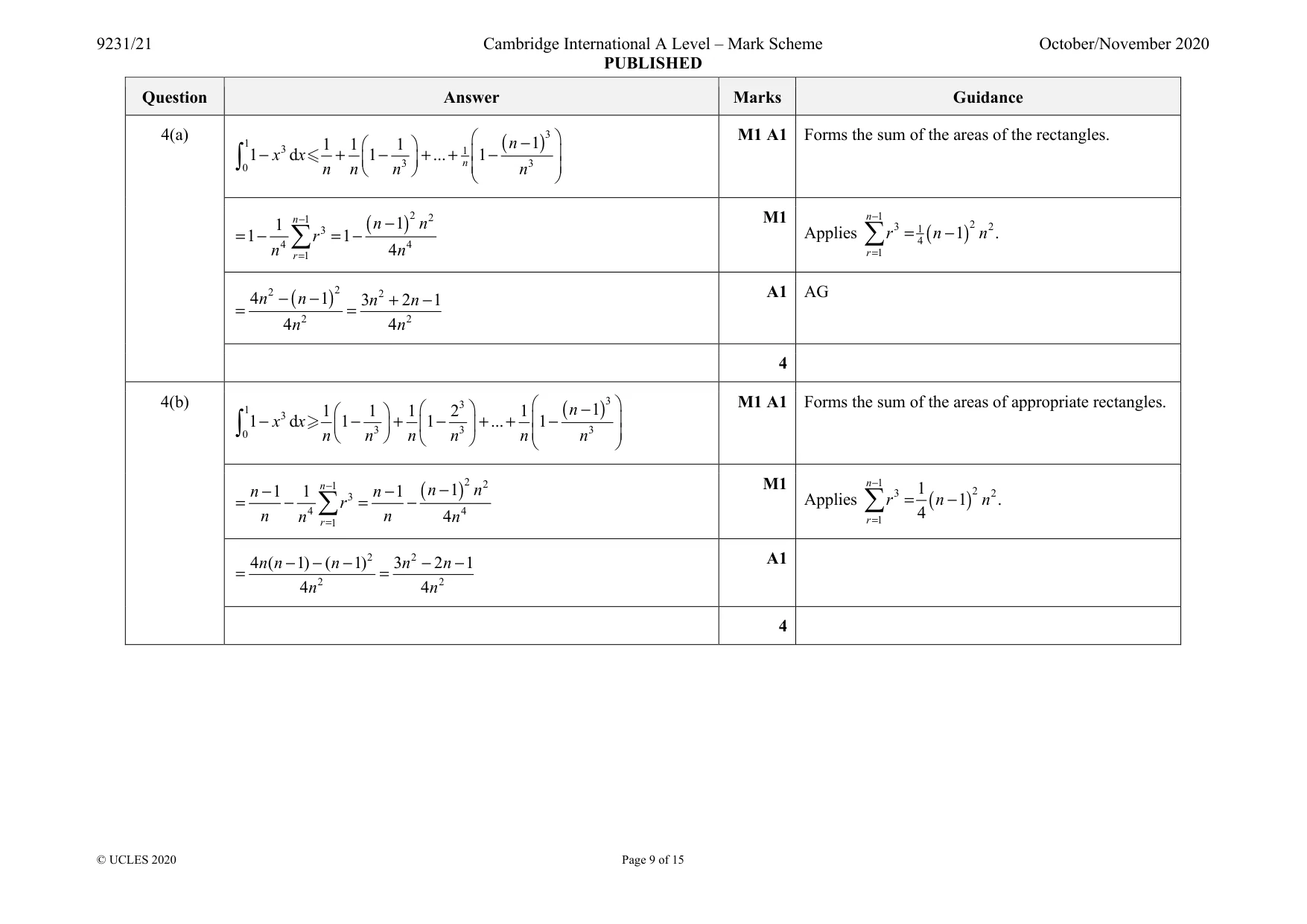 Mark scheme, page 9 of 15