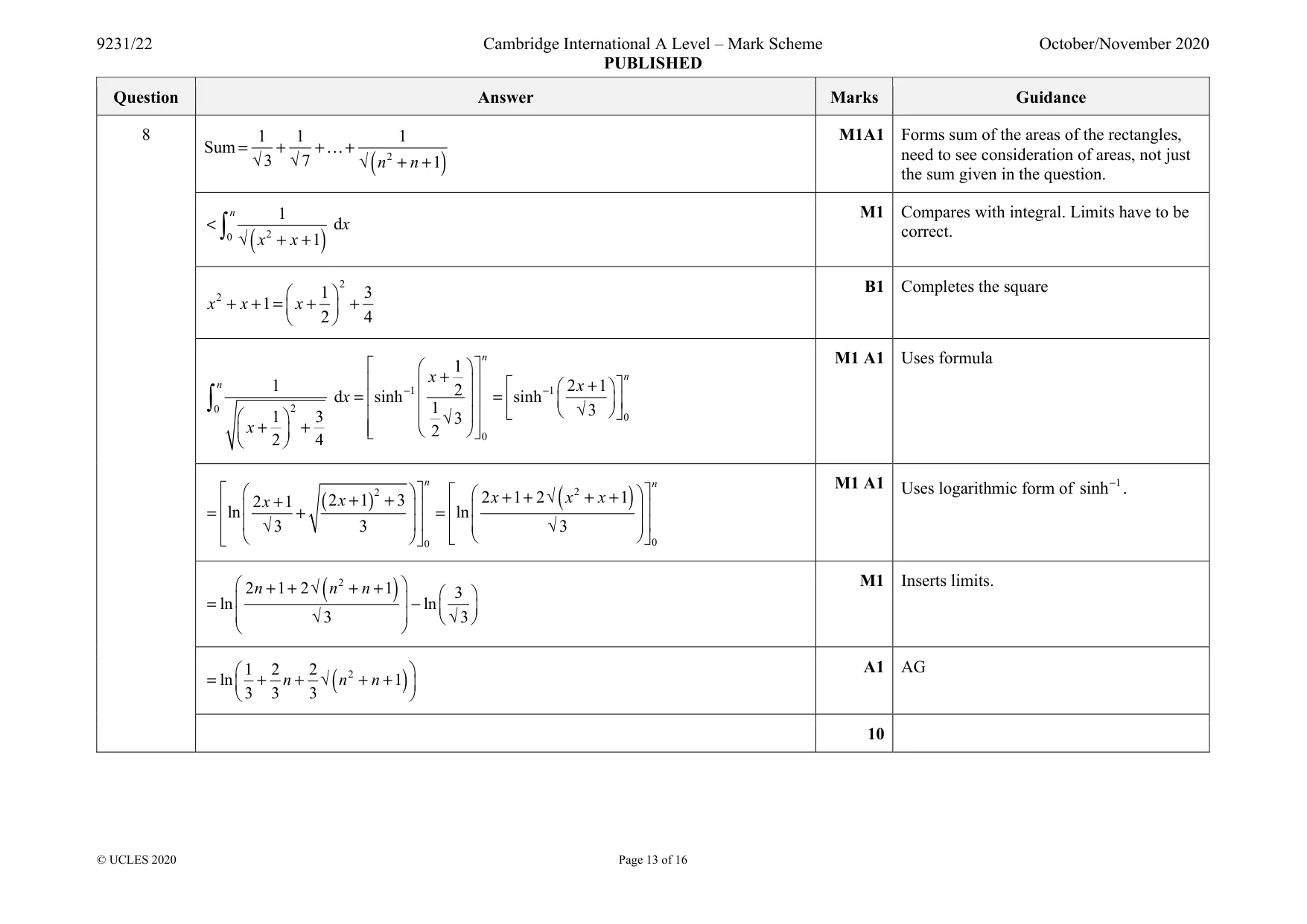 Mark scheme, page 13 of 16
