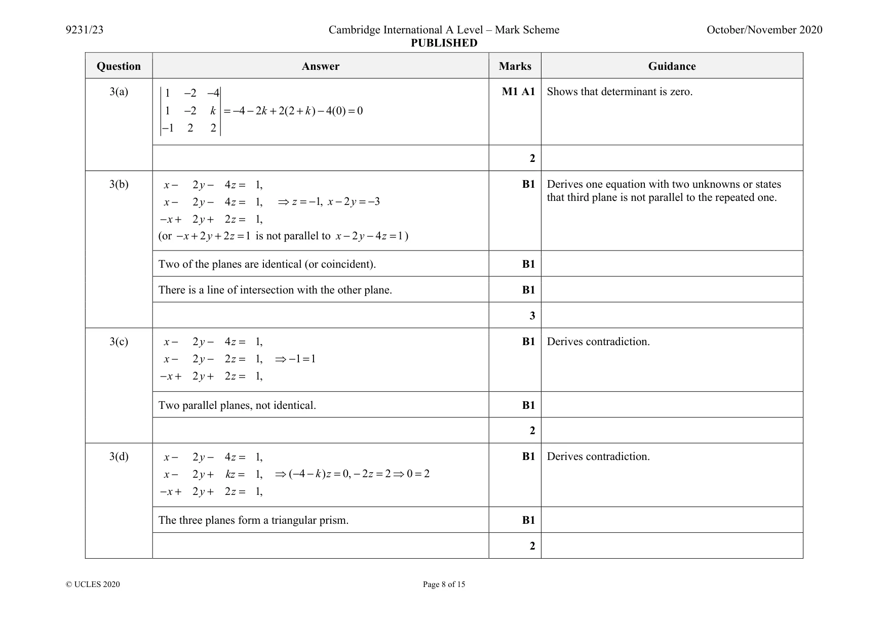 Mark scheme, page 8 of 15