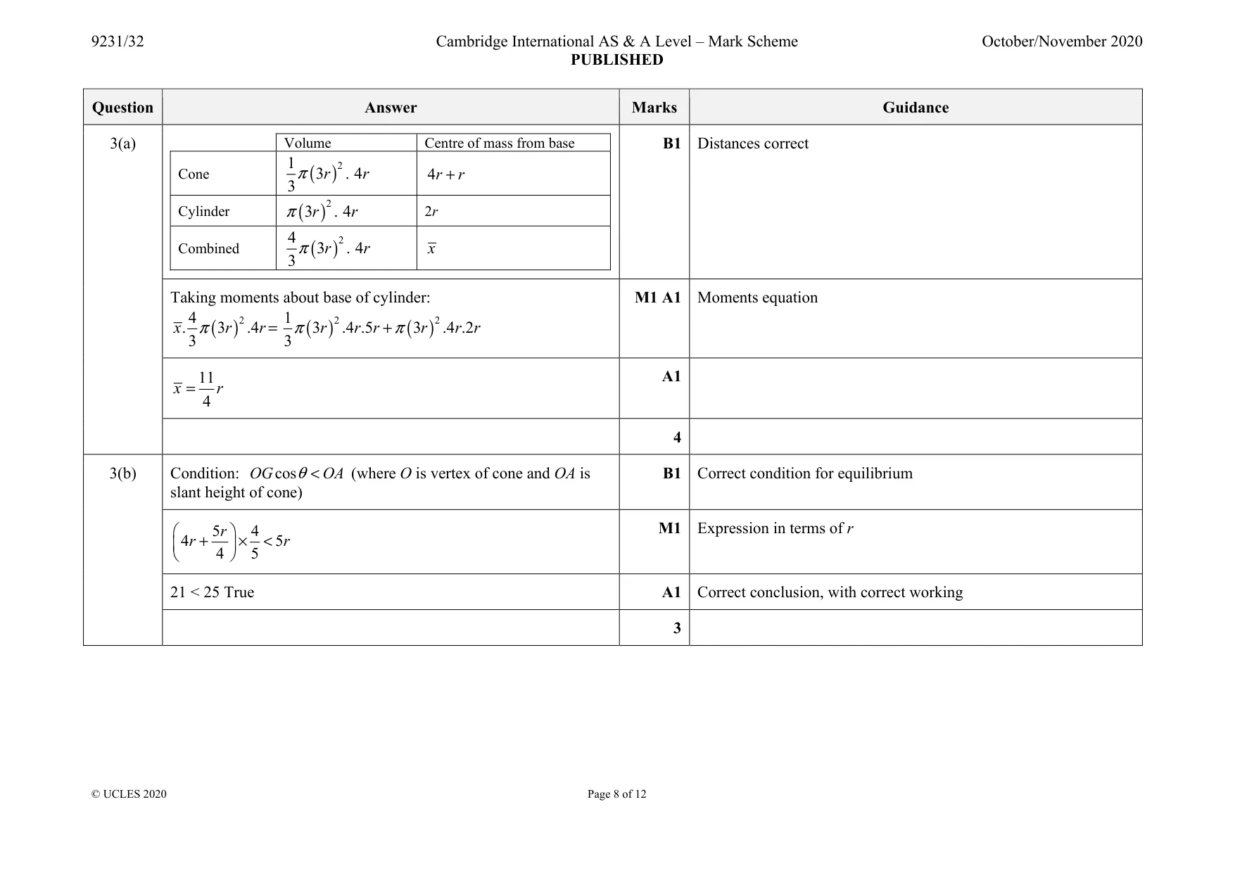 Mark scheme, page 8 of 12