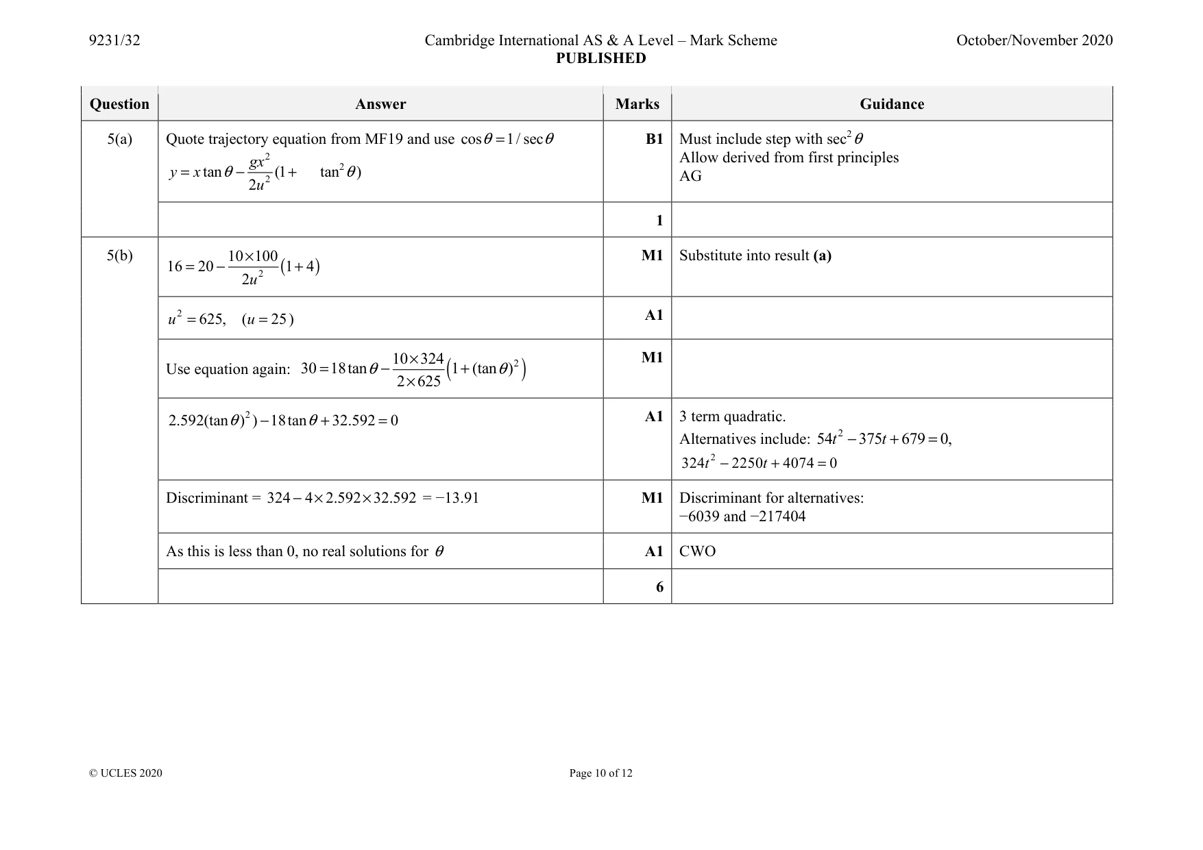 Mark scheme, page 10 of 12