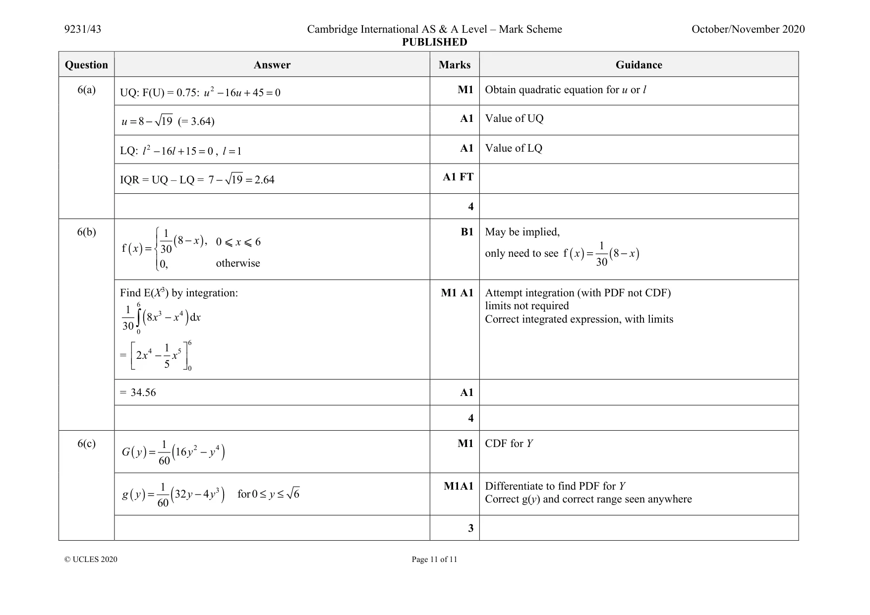 Mark scheme, page 11 of 11