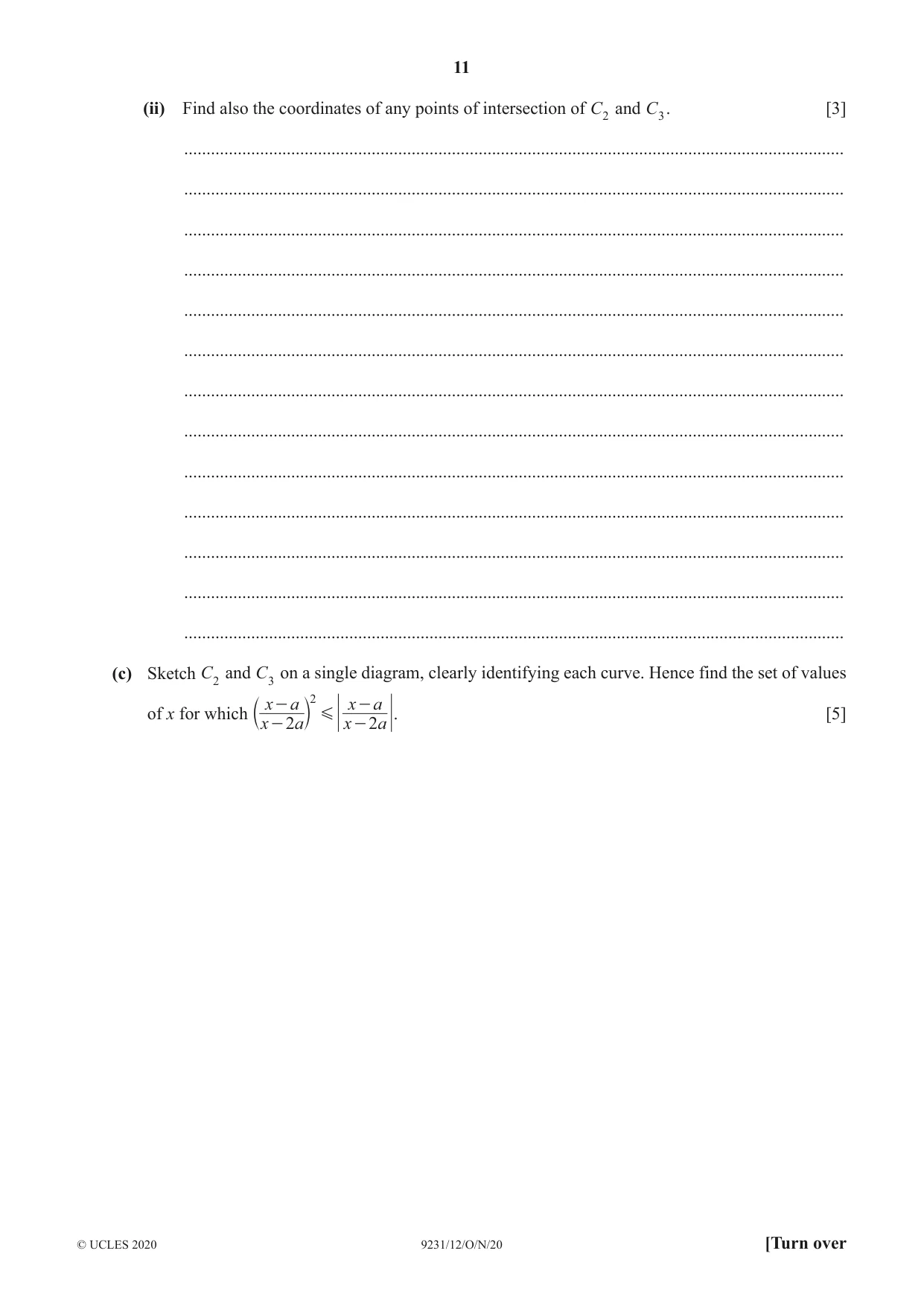Cambridge A Level Mathematics - Further 9231 2020 Oct/Nov Paper 1 · Variant 2 question paper, page 11 of 16