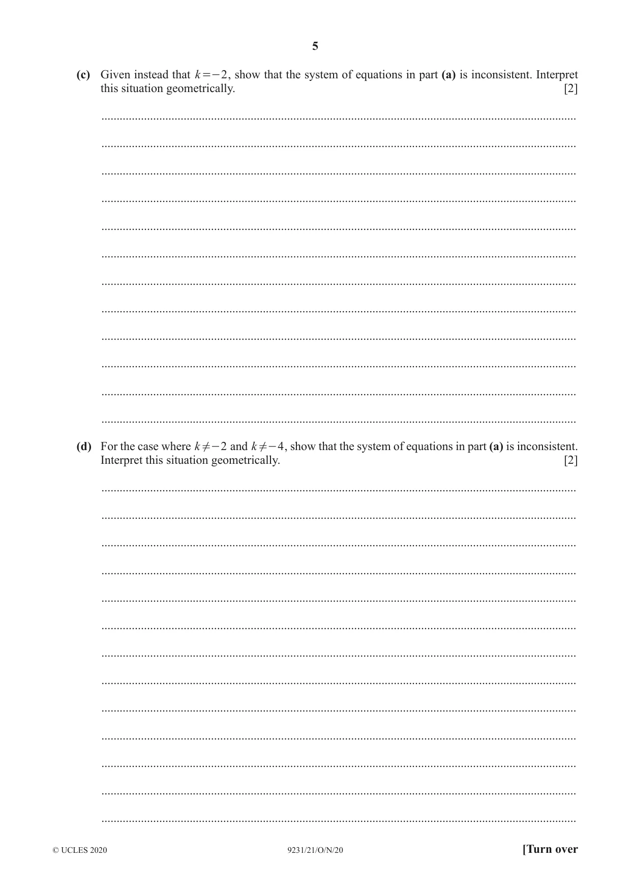 Cambridge A Level Mathematics - Further 9231 2020 Oct/Nov Paper 2 · Variant 1 question paper, page 5 of 16