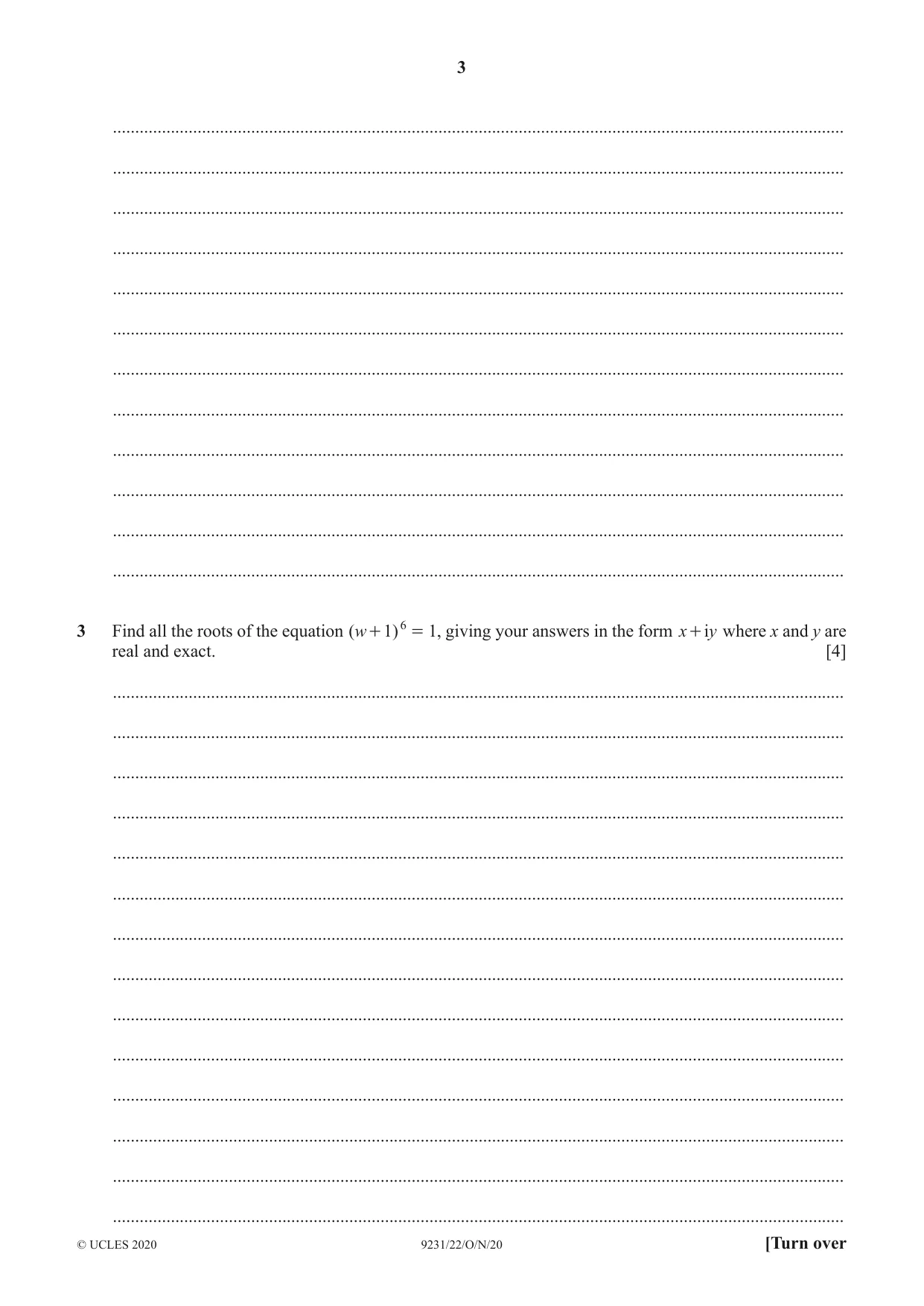 Cambridge A Level Mathematics - Further 9231 2020 Oct/Nov Paper 2 · Variant 2 question paper, page 3 of 16