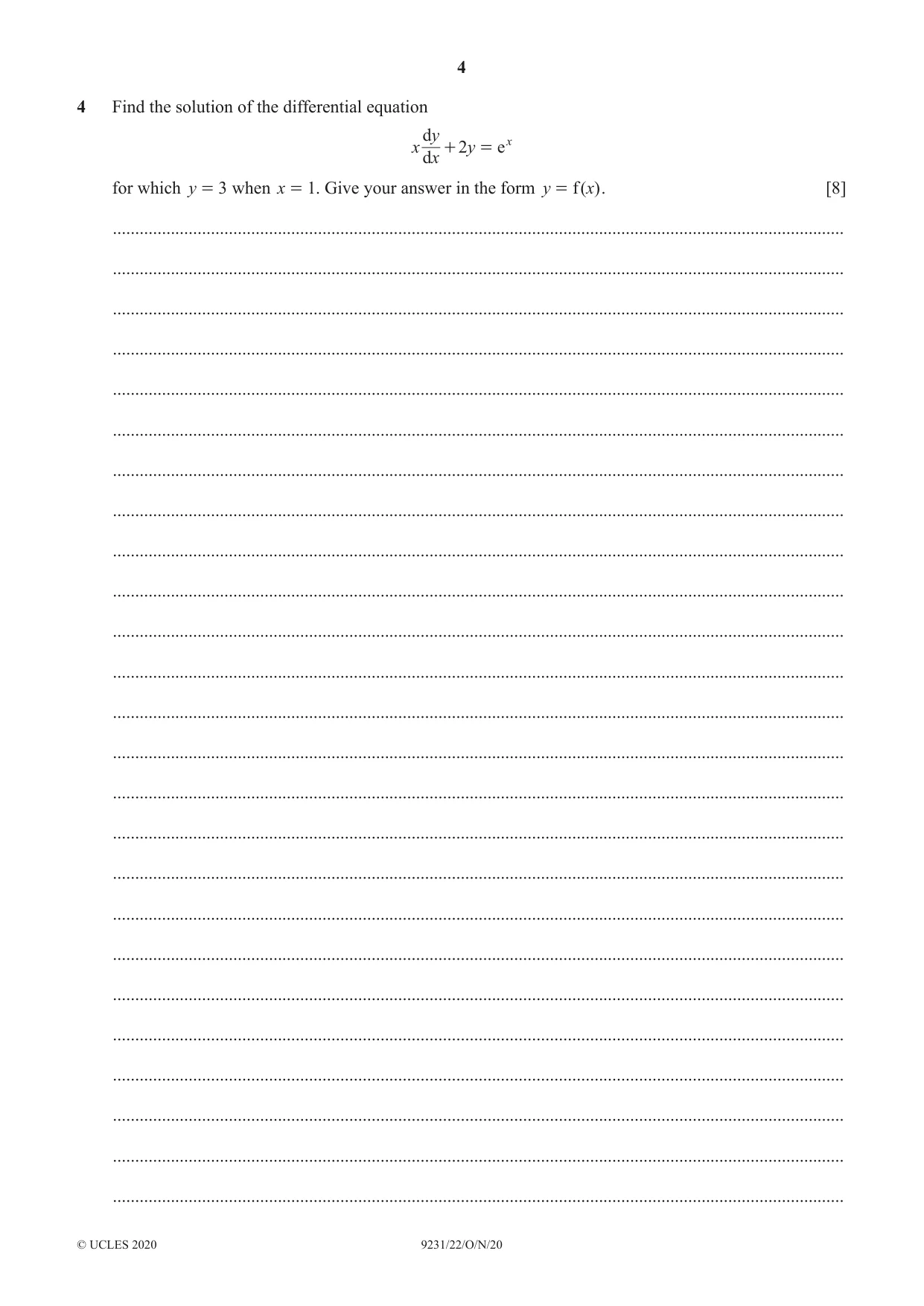Cambridge A Level Mathematics - Further 9231 2020 Oct/Nov Paper 2 · Variant 2 question paper, page 4 of 16