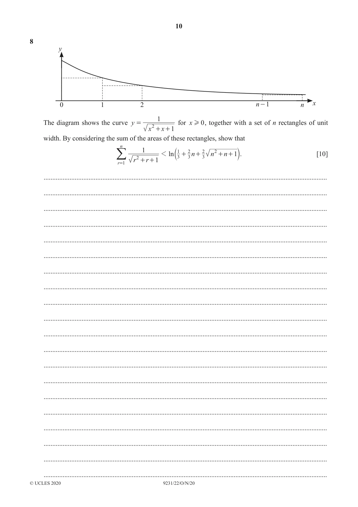 Cambridge A Level Mathematics - Further 9231 2020 Oct/Nov Paper 2 · Variant 2 question paper, page 10 of 16