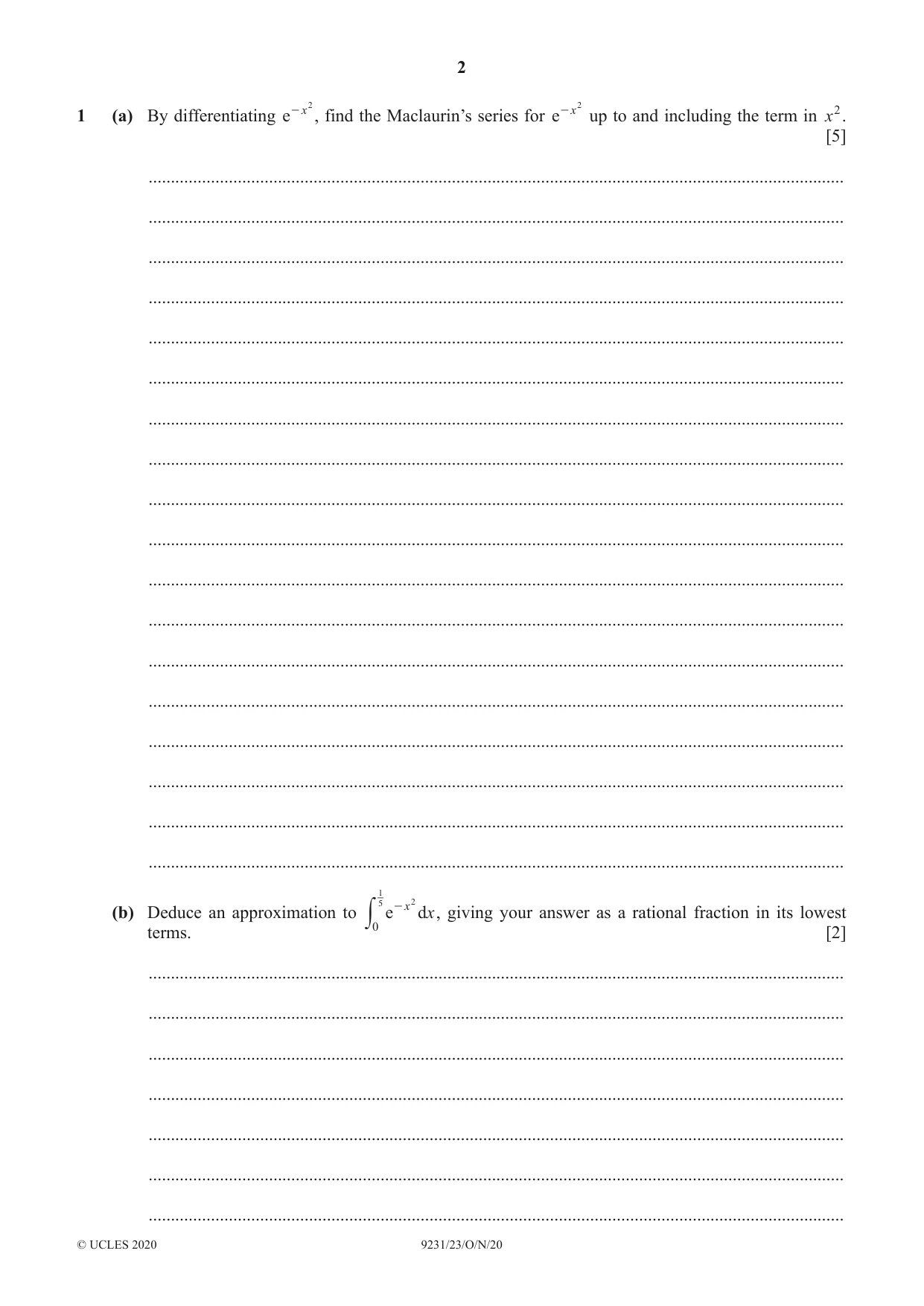 Cambridge A Level Mathematics - Further 9231 2020 Oct/Nov Paper 2 · Variant 3 question paper, page 2 of 16