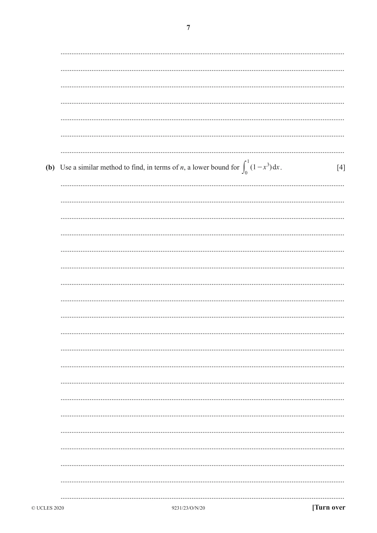 Cambridge A Level Mathematics - Further 9231 2020 Oct/Nov Paper 2 · Variant 3 question paper, page 7 of 16