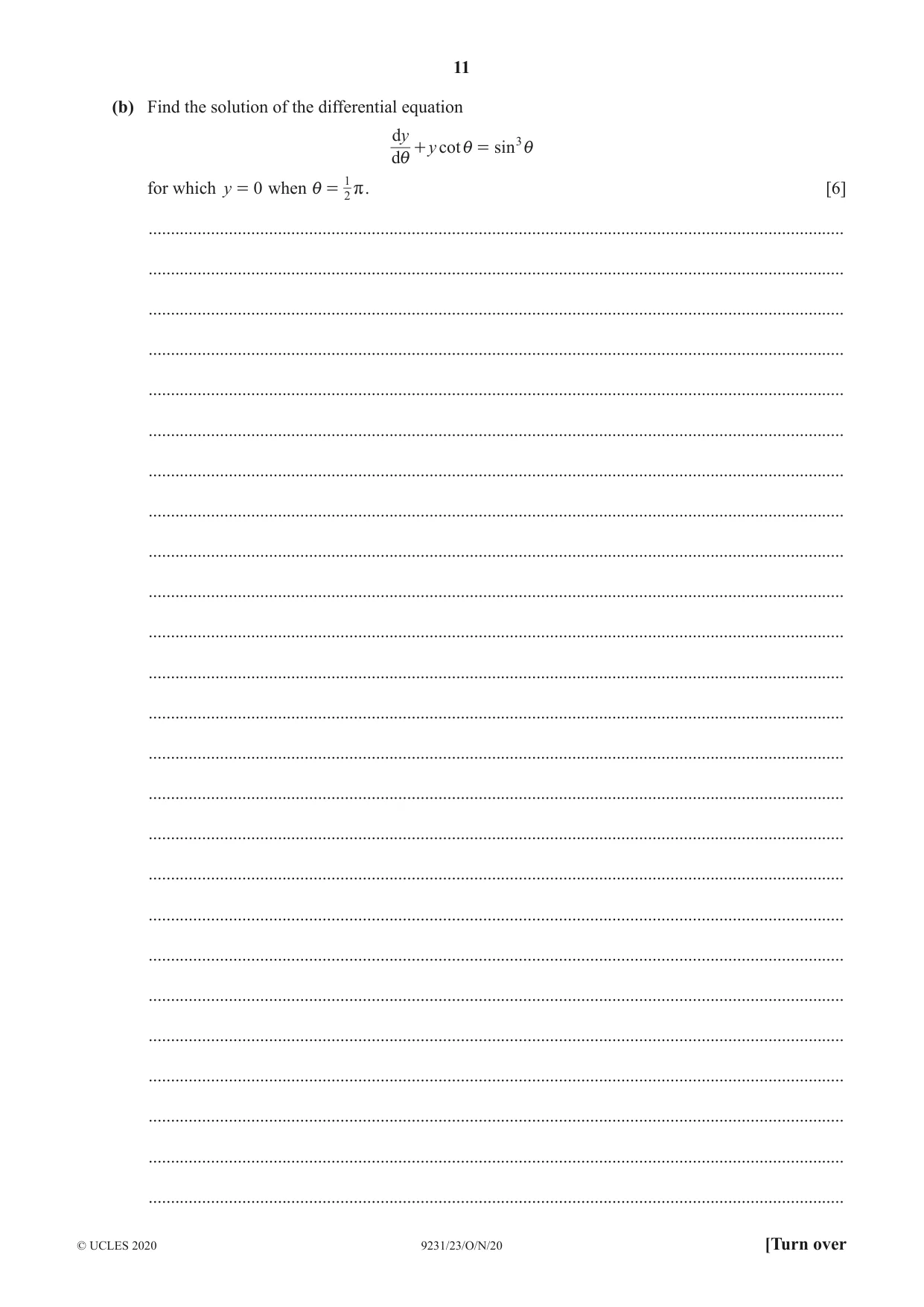 Cambridge A Level Mathematics - Further 9231 2020 Oct/Nov Paper 2 · Variant 3 question paper, page 11 of 16