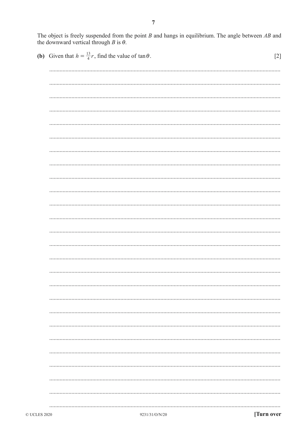 Cambridge A Level Mathematics - Further 9231 2020 Oct/Nov Paper 3 · Variant 1 question paper, page 7 of 16
