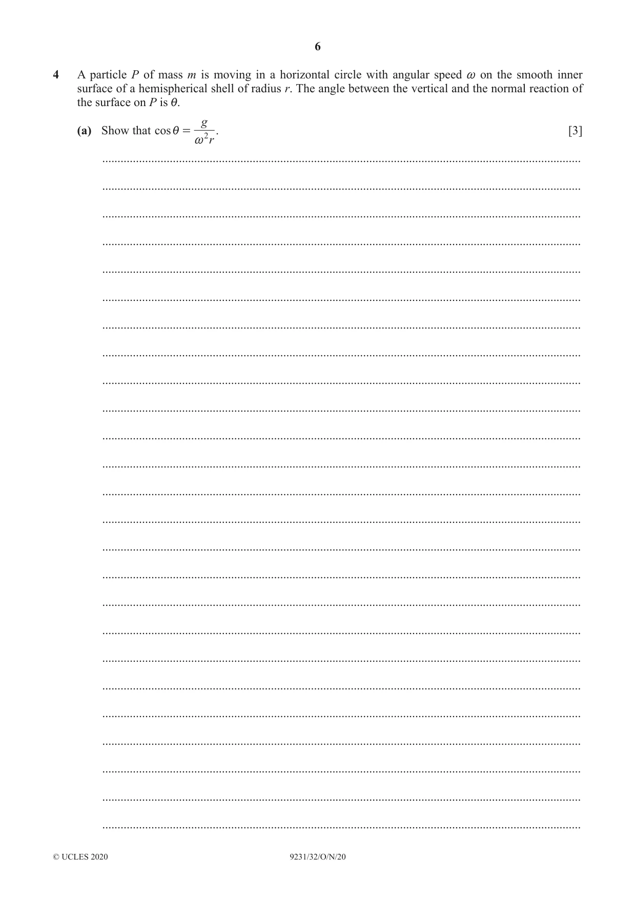 Cambridge A Level Mathematics - Further 9231 2020 Oct/Nov Paper 3 · Variant 2 question paper, page 6 of 16