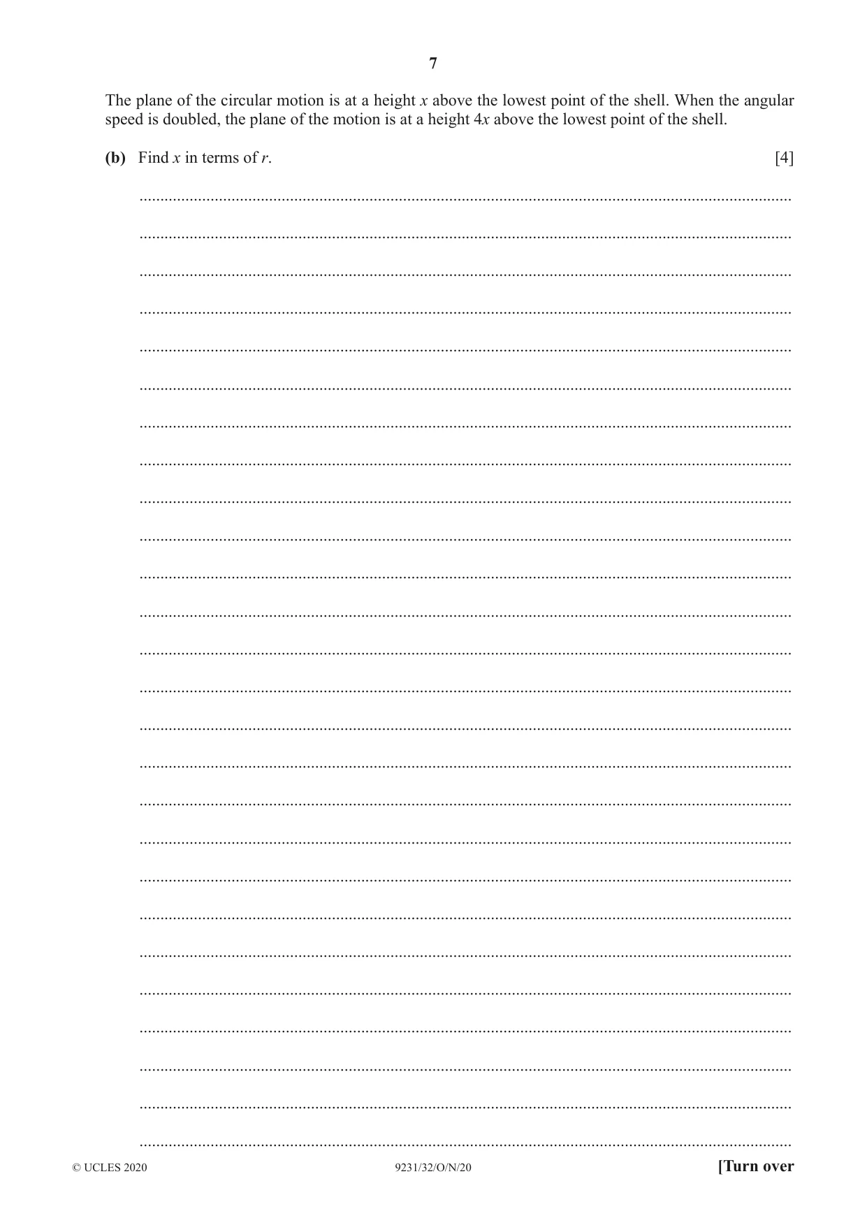 Cambridge A Level Mathematics - Further 9231 2020 Oct/Nov Paper 3 · Variant 2 question paper, page 7 of 16