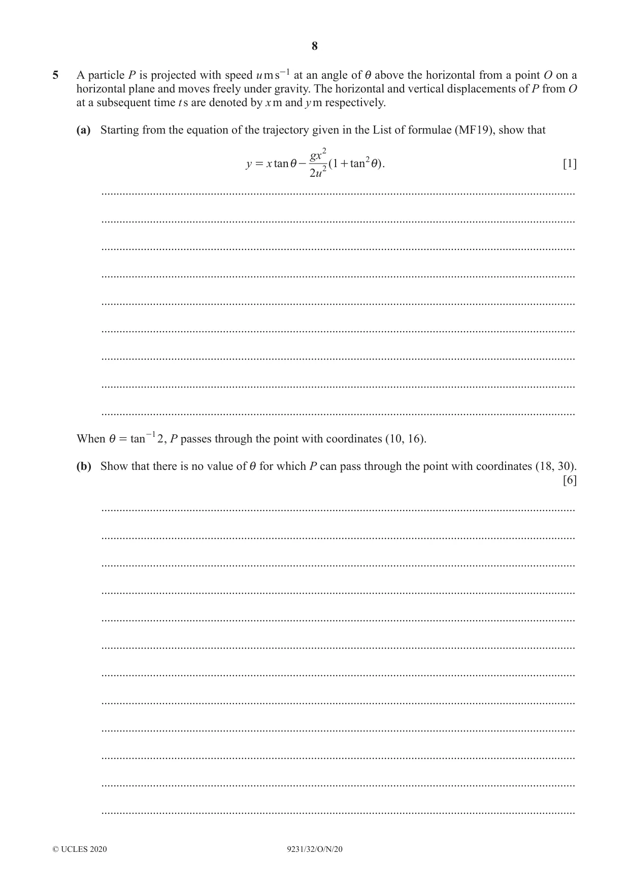 Cambridge A Level Mathematics - Further 9231 2020 Oct/Nov Paper 3 · Variant 2 question paper, page 8 of 16