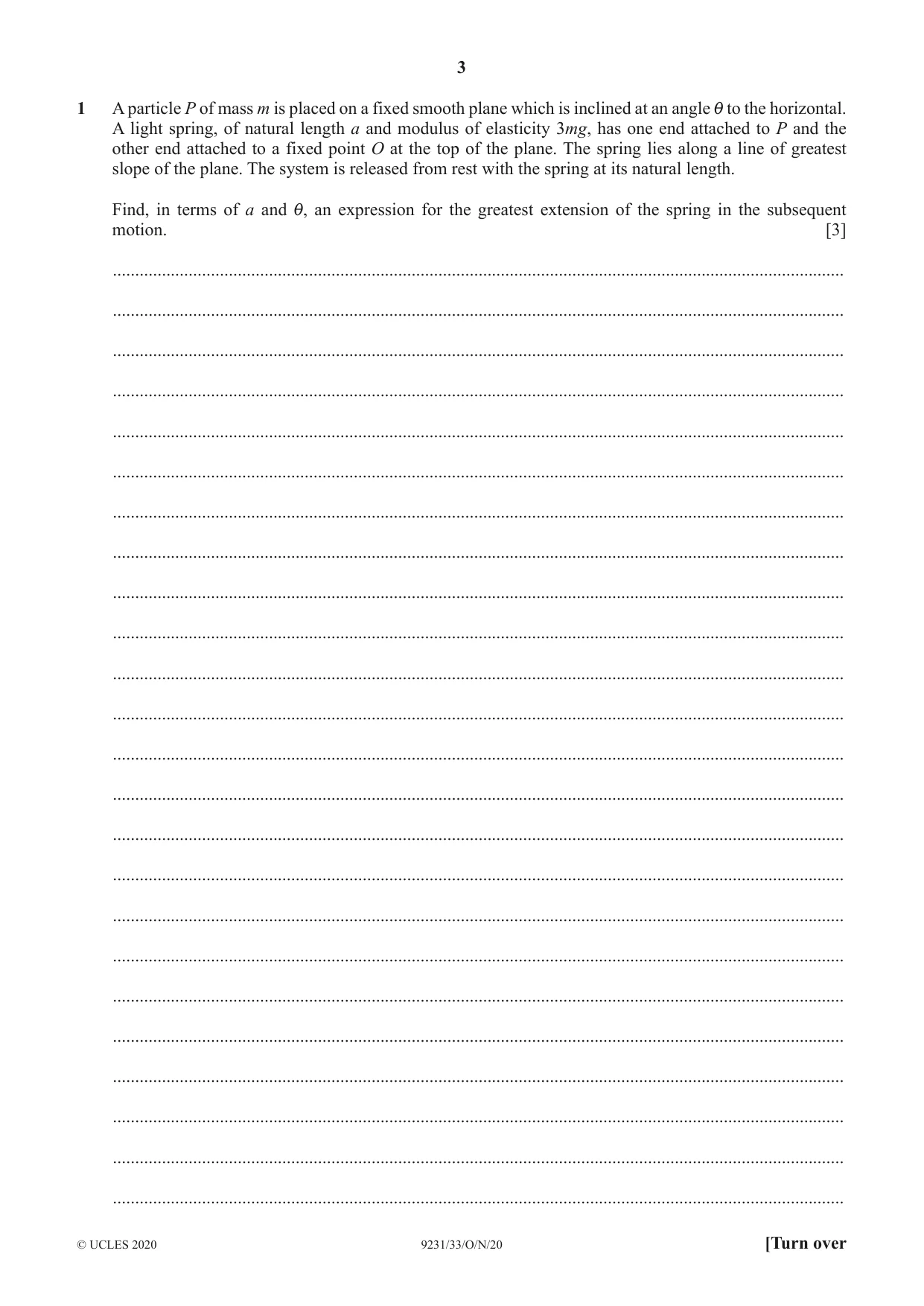 Cambridge A Level Mathematics - Further 9231 2020 Oct/Nov Paper 3 · Variant 3 question paper, page 3 of 16