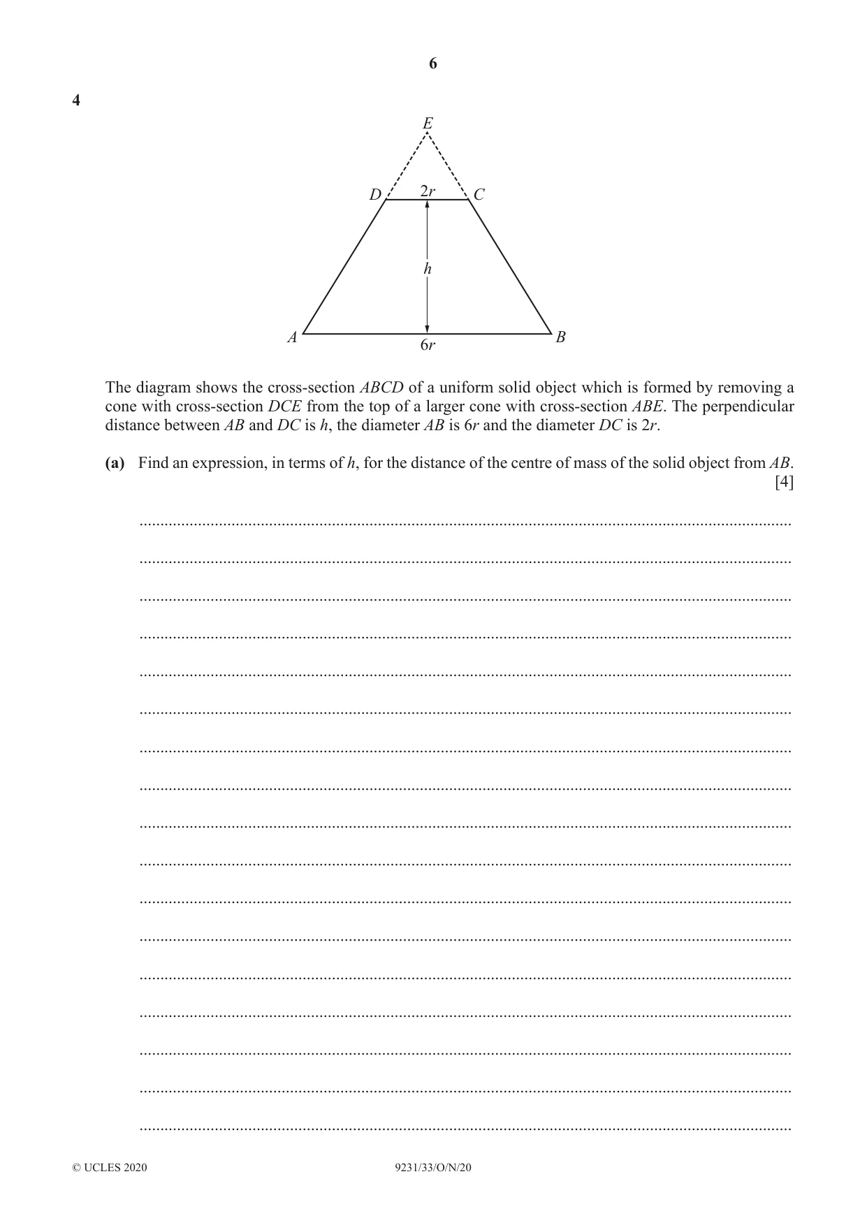 Cambridge A Level Mathematics - Further 9231 2020 Oct/Nov Paper 3 · Variant 3 question paper, page 6 of 16