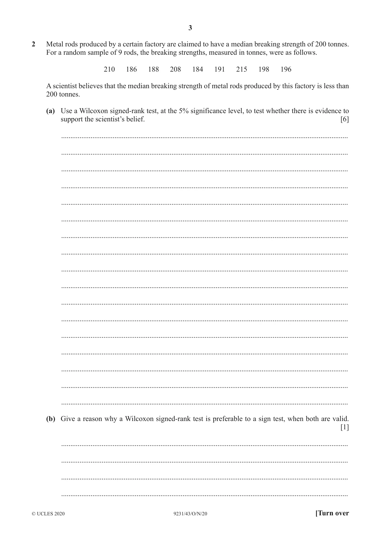 Cambridge A Level Mathematics - Further 9231 2020 Oct/Nov Paper 4 · Variant 3 question paper, page 3 of 12
