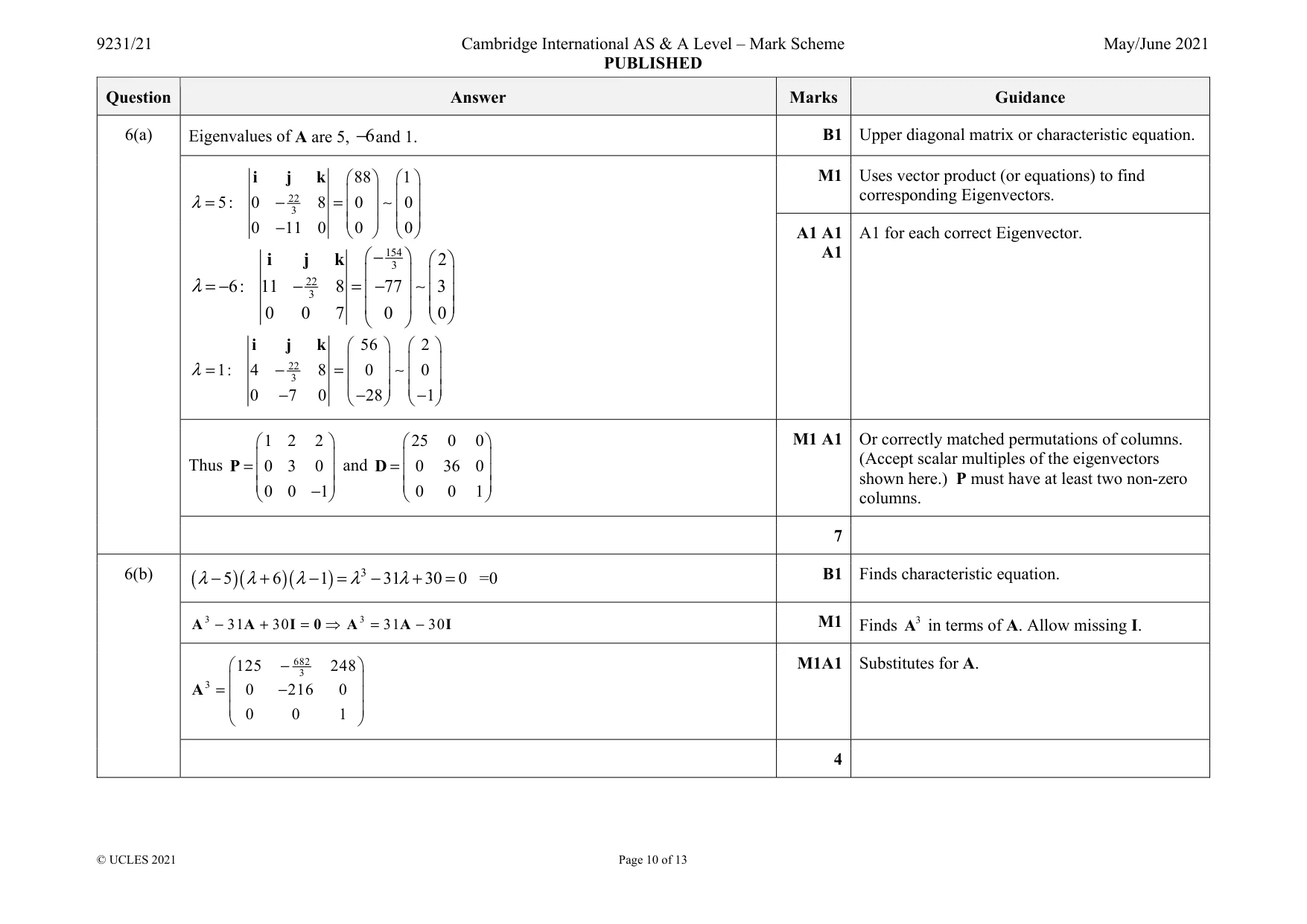 Mark scheme, page 10 of 13
