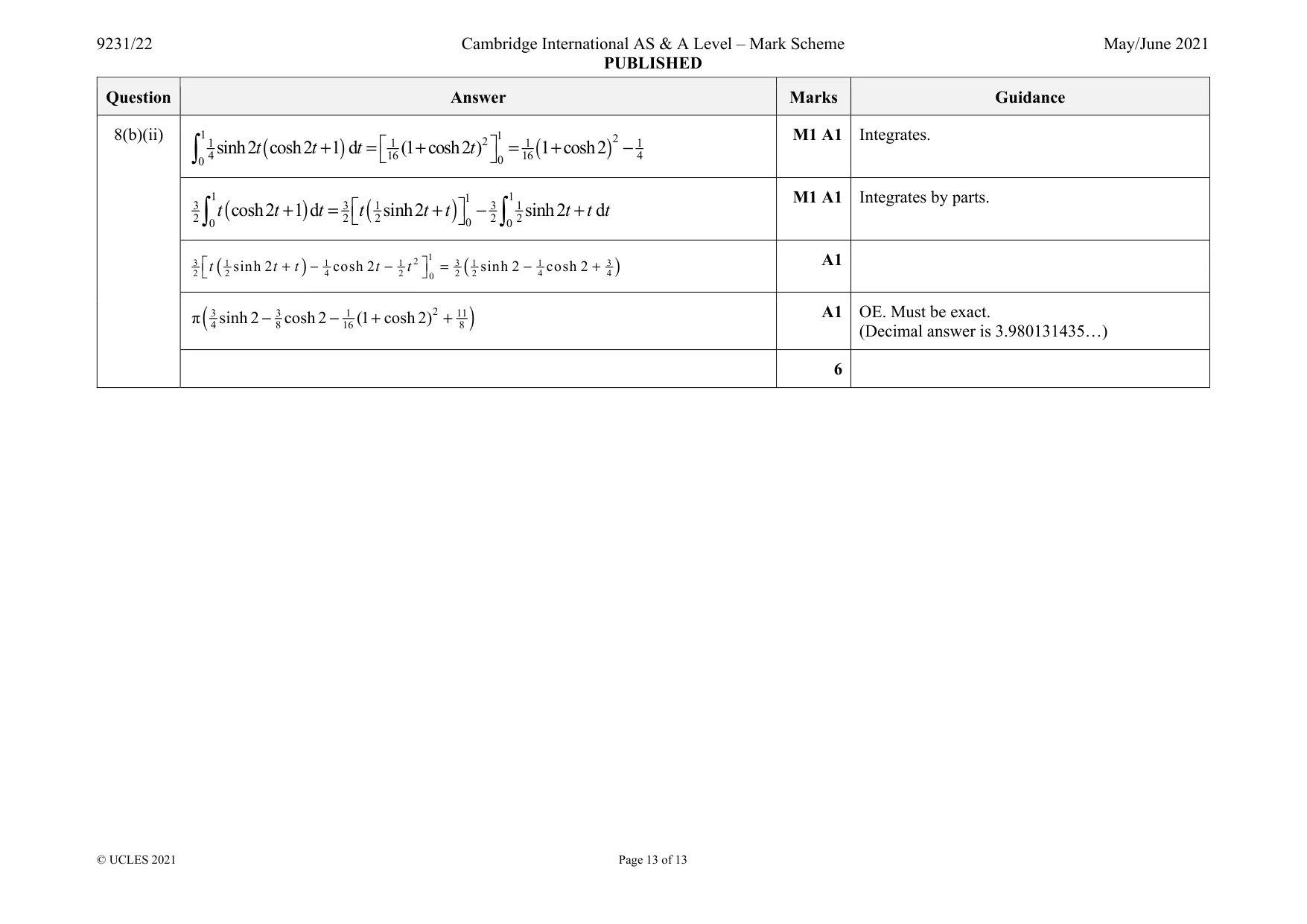 Mark scheme, page 13 of 13