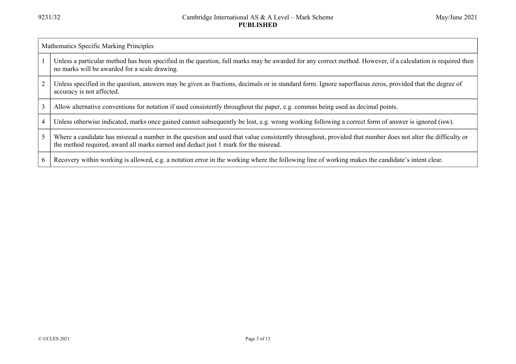 Mark scheme, page 3 of 13