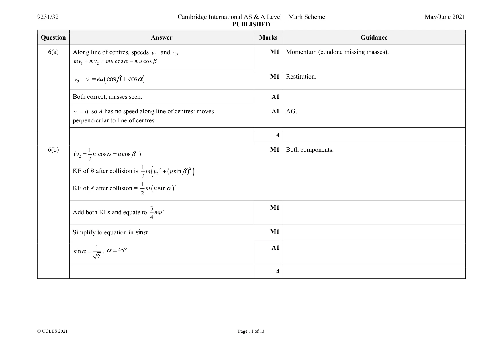 Mark scheme, page 11 of 13