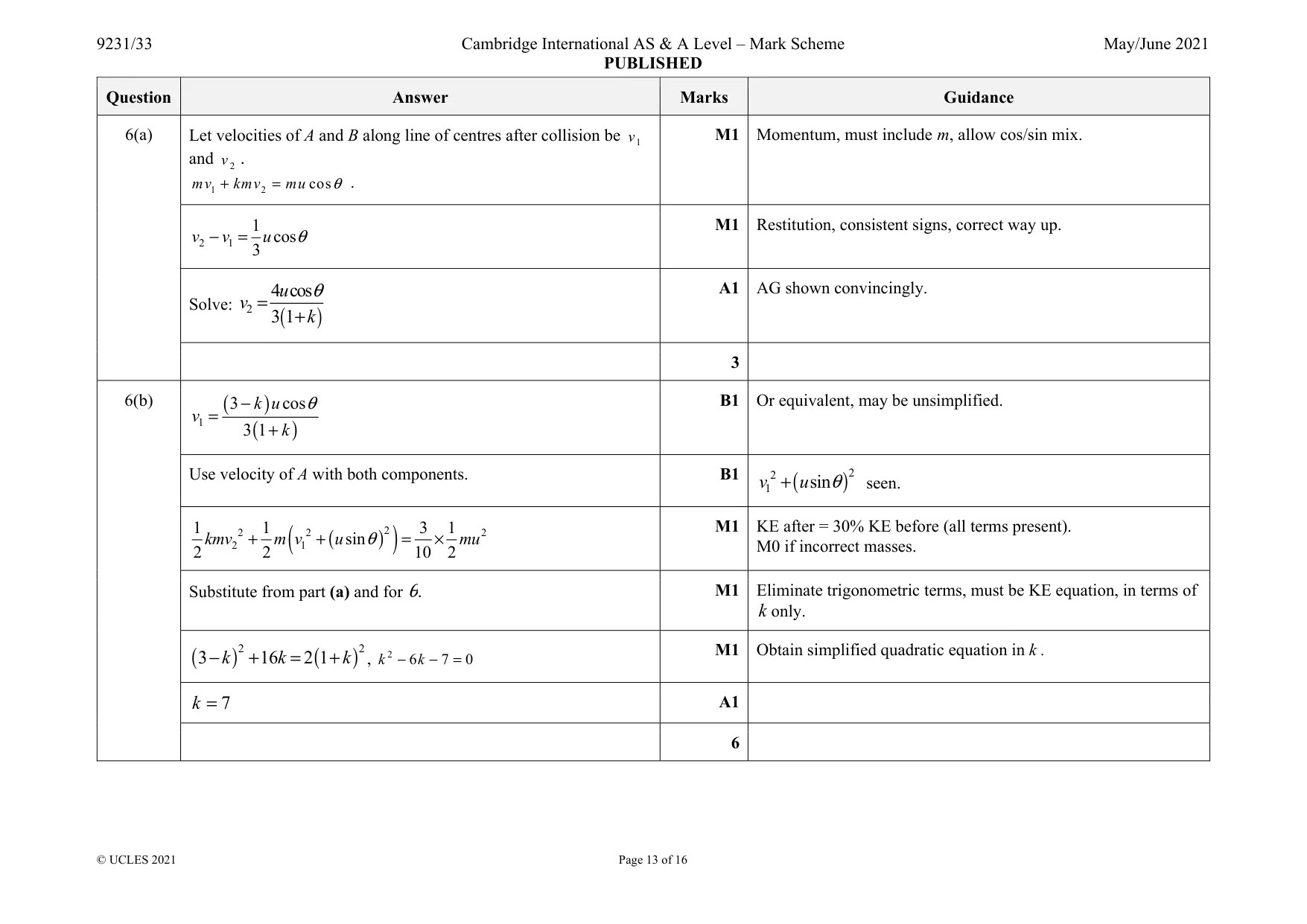 Mark scheme, page 13 of 16