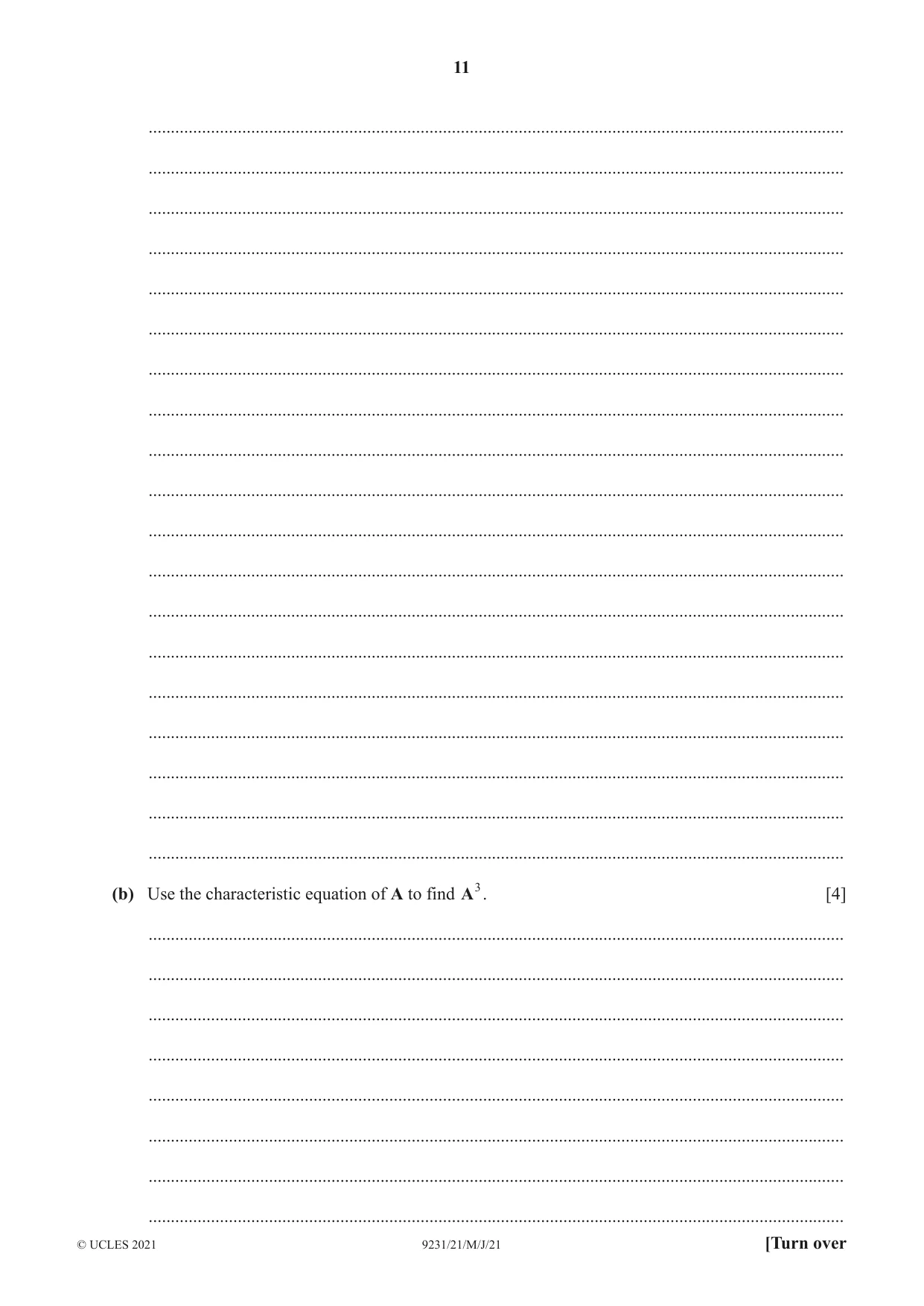 Cambridge A Level Mathematics - Further 9231 2021 May/June Paper 2 · Variant 1 question paper, page 11 of 16