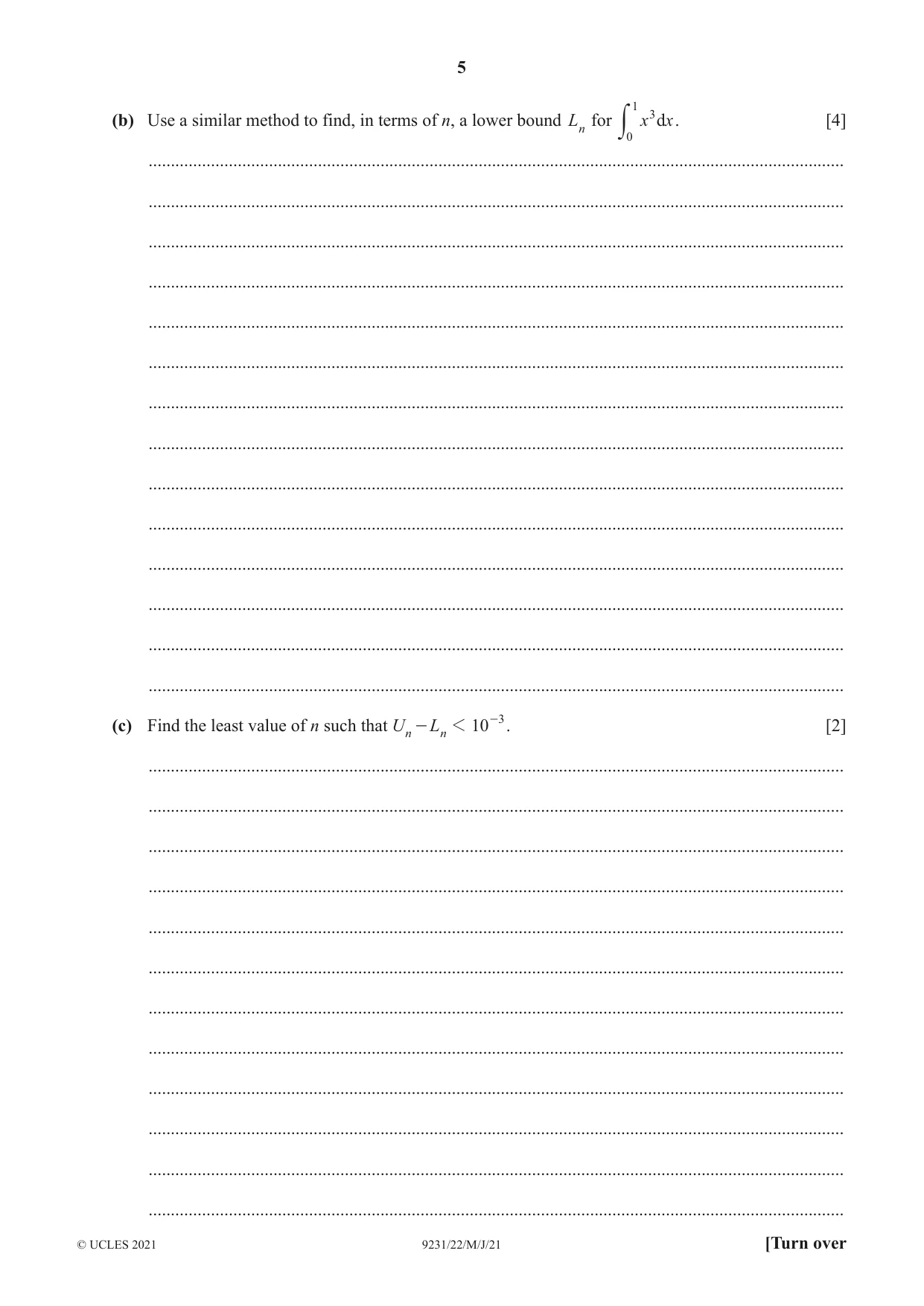 Cambridge A Level Mathematics - Further 9231 2021 May/June Paper 2 · Variant 2 question paper, page 5 of 16
