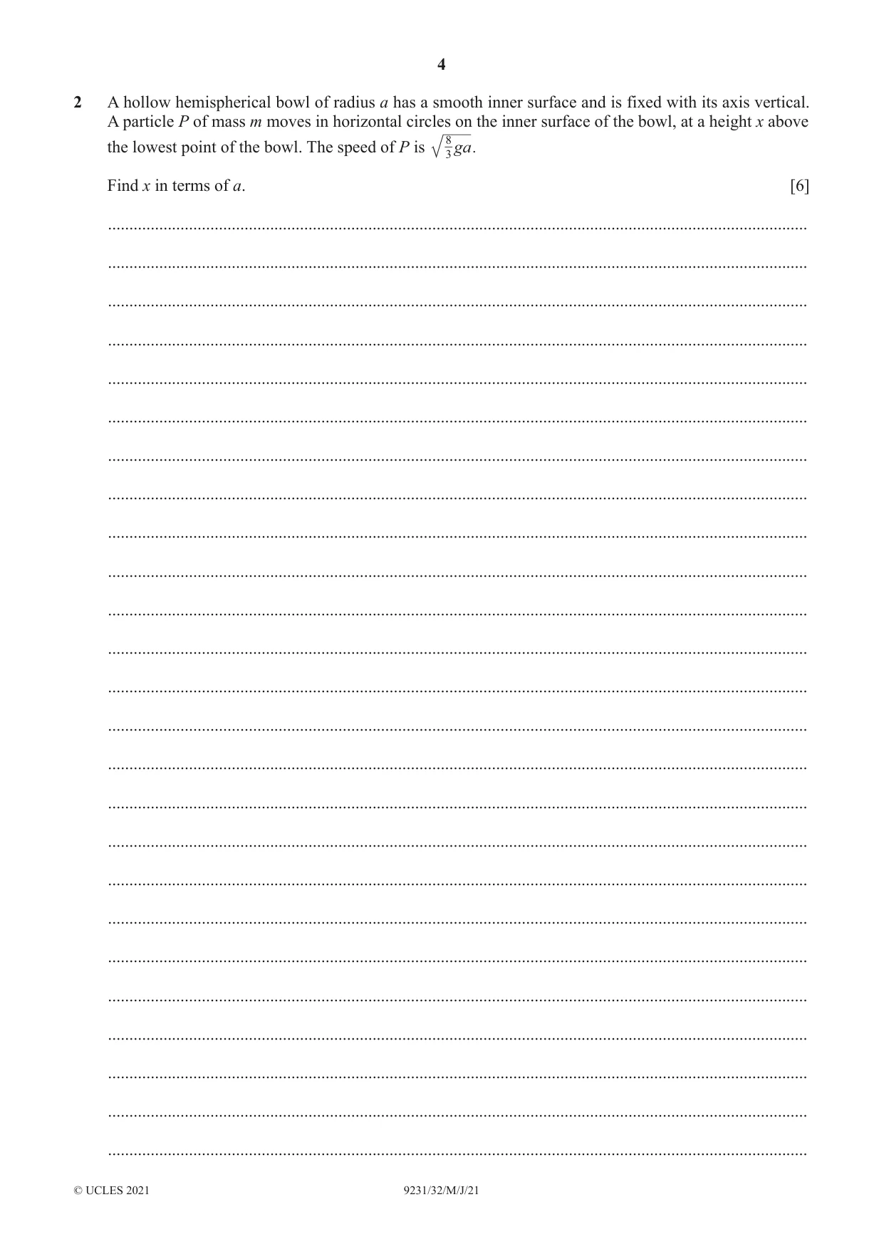 Cambridge A Level Mathematics - Further 9231 2021 May/June Paper 3 · Variant 2 question paper, page 4 of 16