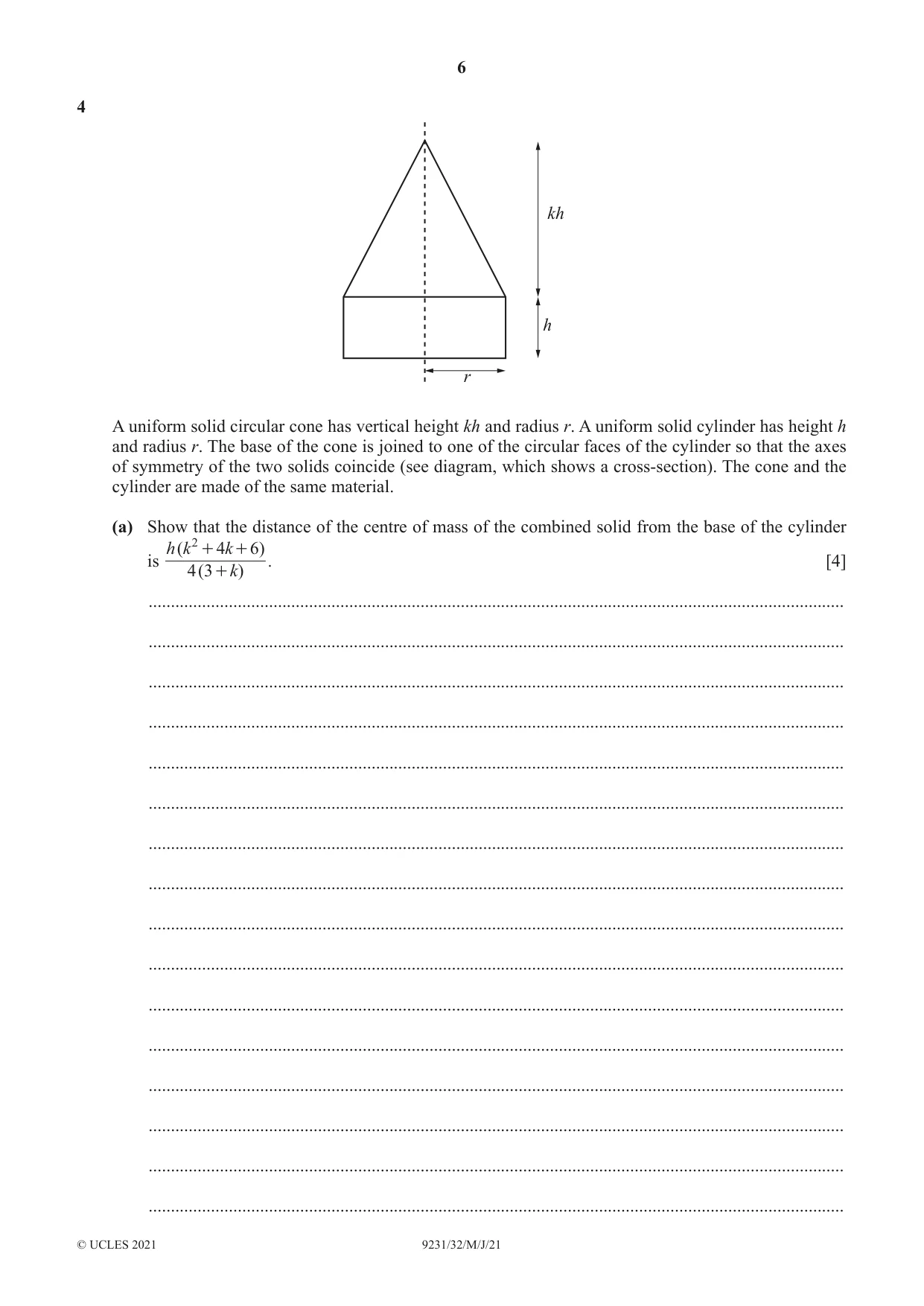 Cambridge A Level Mathematics - Further 9231 2021 May/June Paper 3 · Variant 2 question paper, page 6 of 16