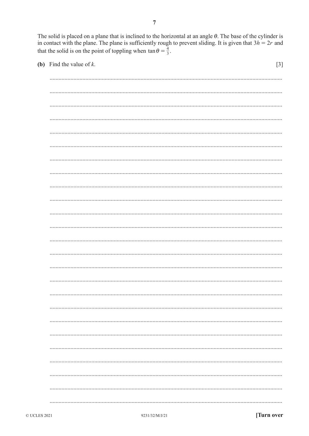 Cambridge A Level Mathematics - Further 9231 2021 May/June Paper 3 · Variant 2 question paper, page 7 of 16