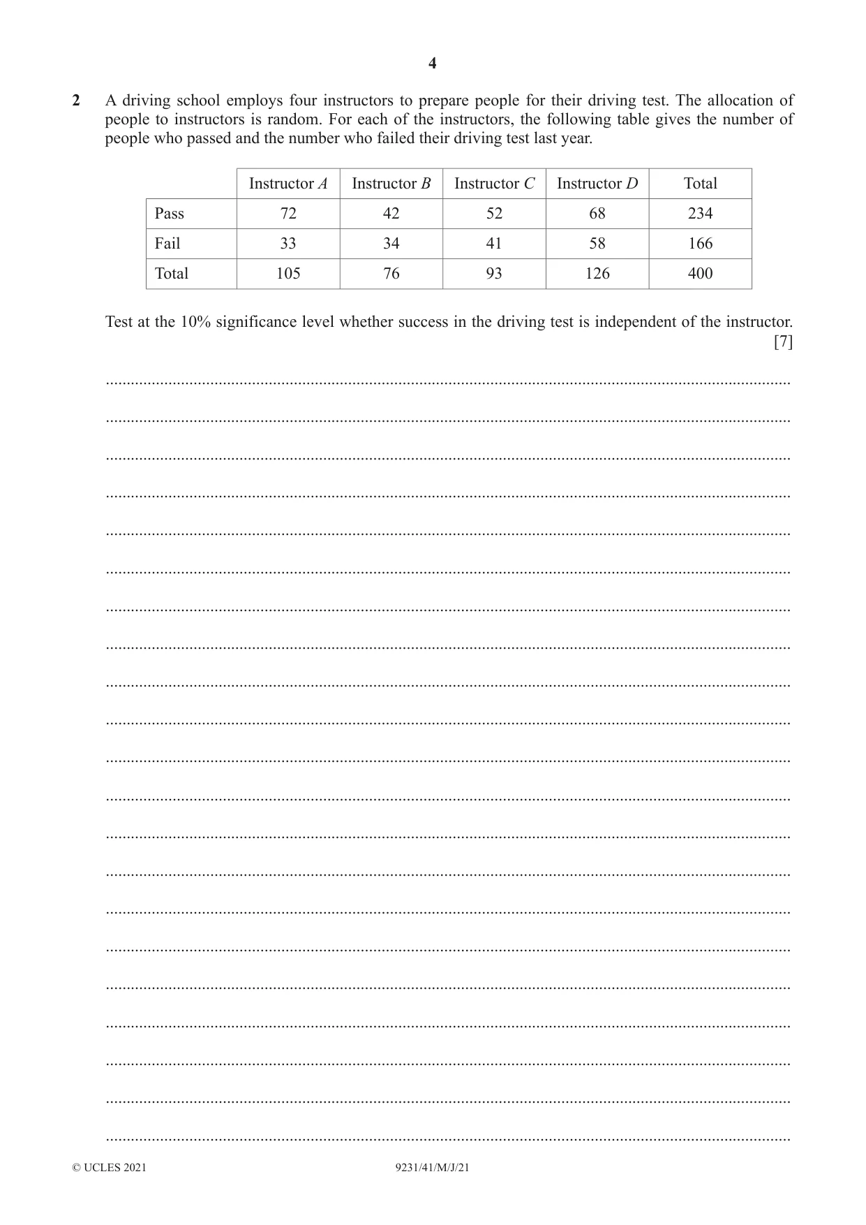 Cambridge A Level Mathematics - Further 9231 2021 May/June Paper 4 · Variant 1 question paper, page 4 of 16