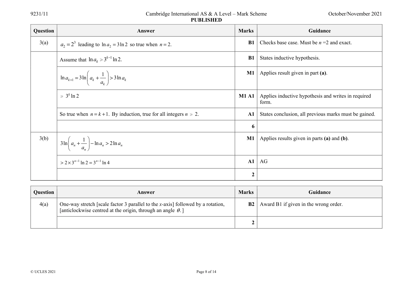 Mark scheme, page 8 of 14