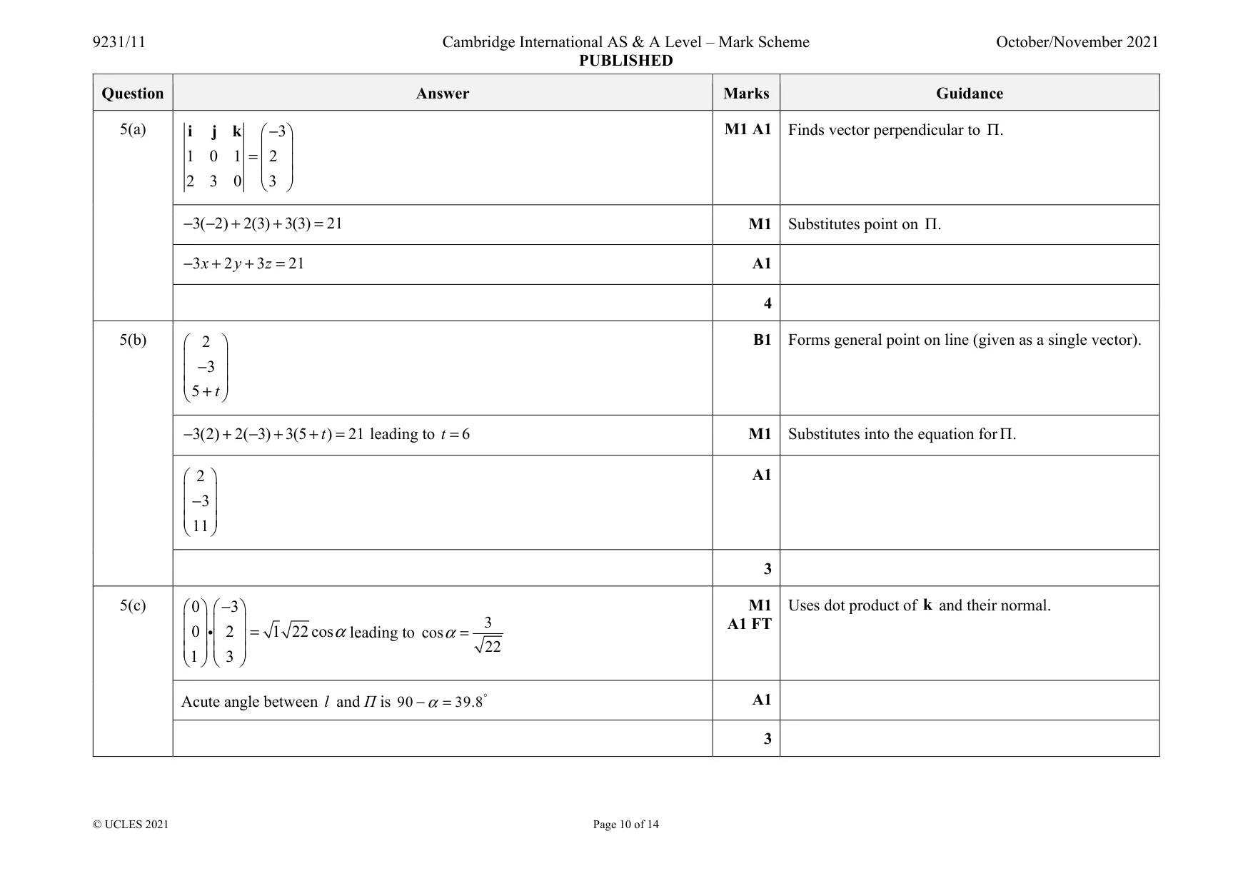 Mark scheme, page 10 of 14