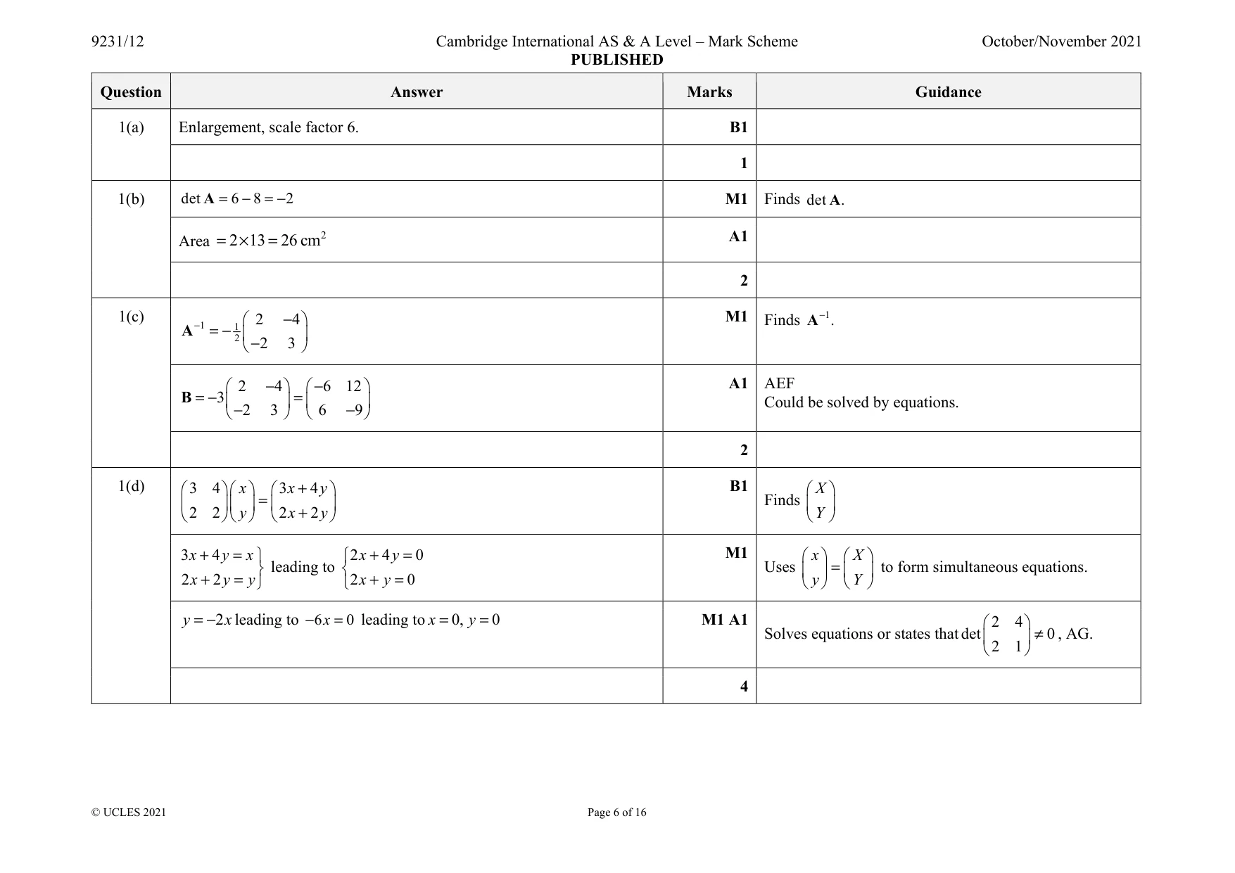 Mark scheme, page 6 of 16