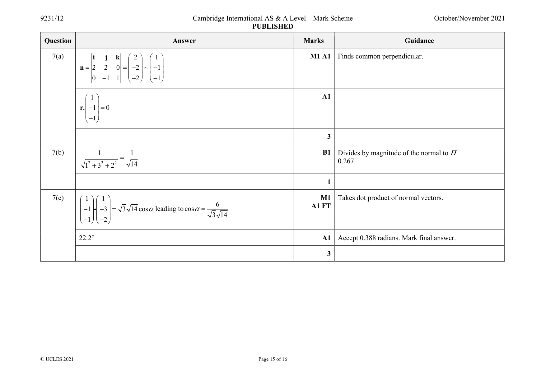 Mark scheme, page 15 of 16