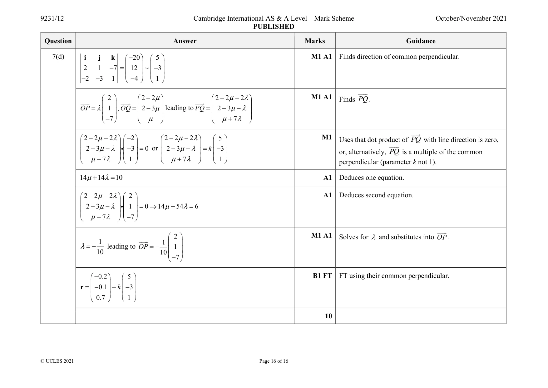Mark scheme, page 16 of 16