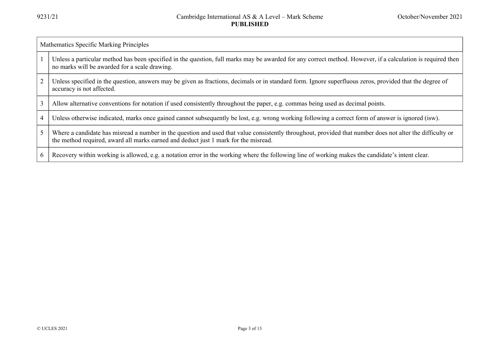 Mark scheme, page 3 of 13