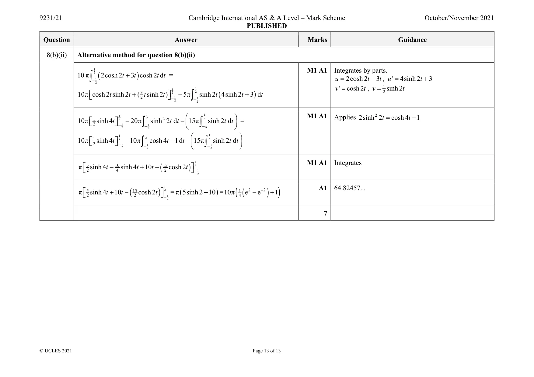 Mark scheme, page 13 of 13