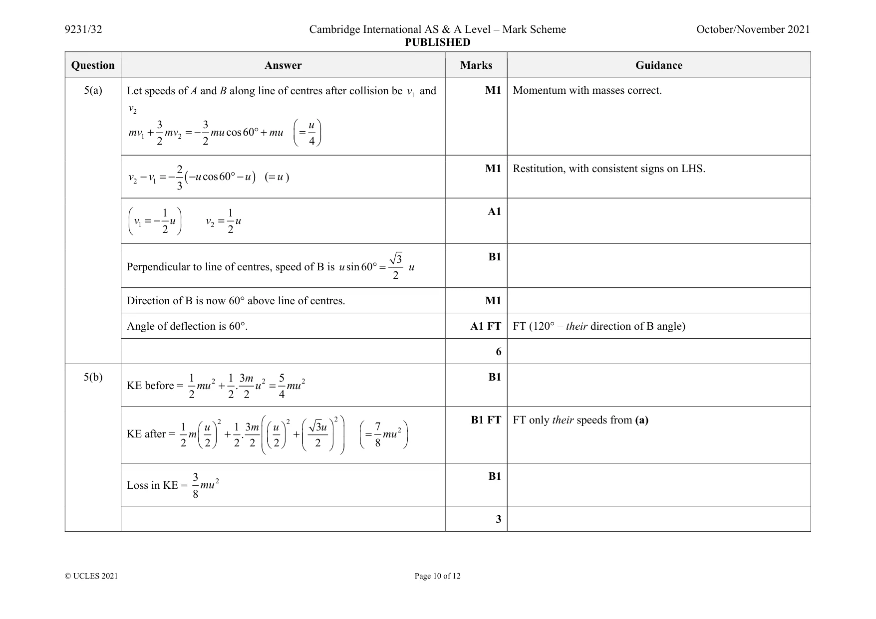 Mark scheme, page 10 of 12