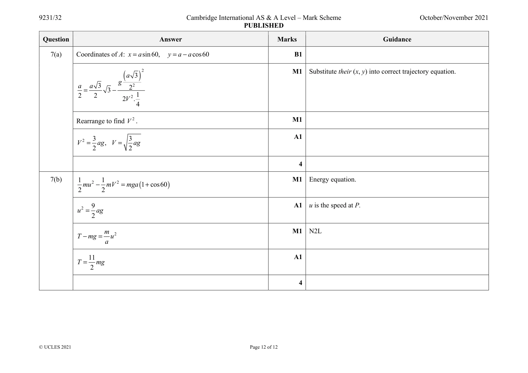 Mark scheme, page 12 of 12