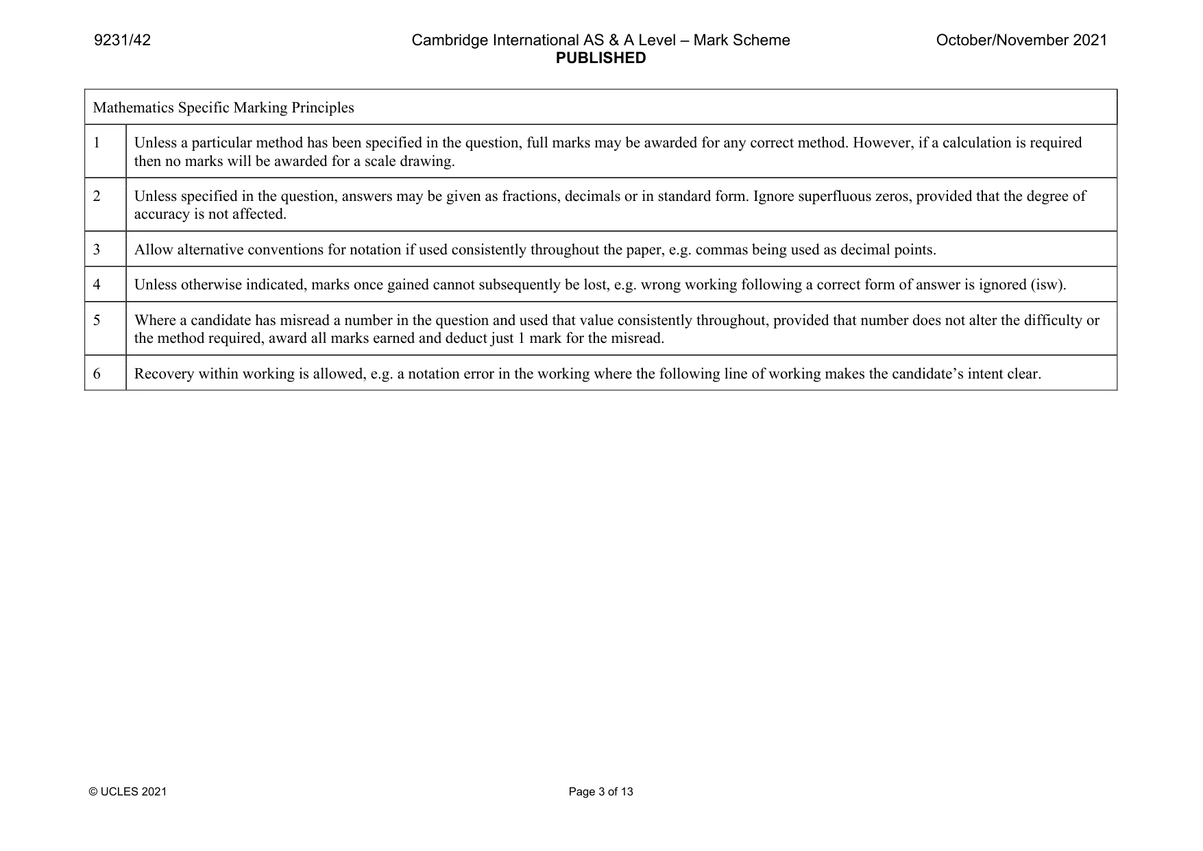 Mark scheme, page 3 of 13