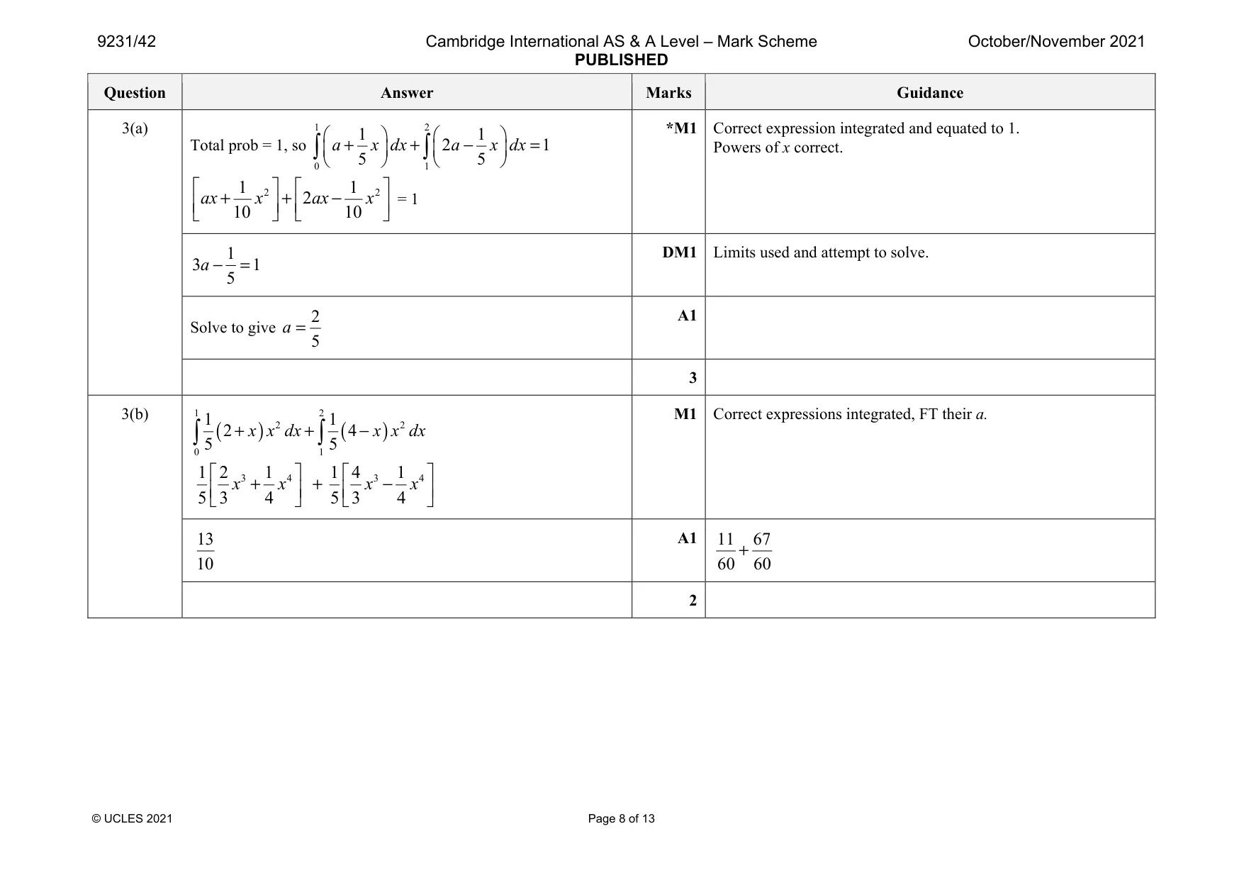 Mark scheme, page 8 of 13